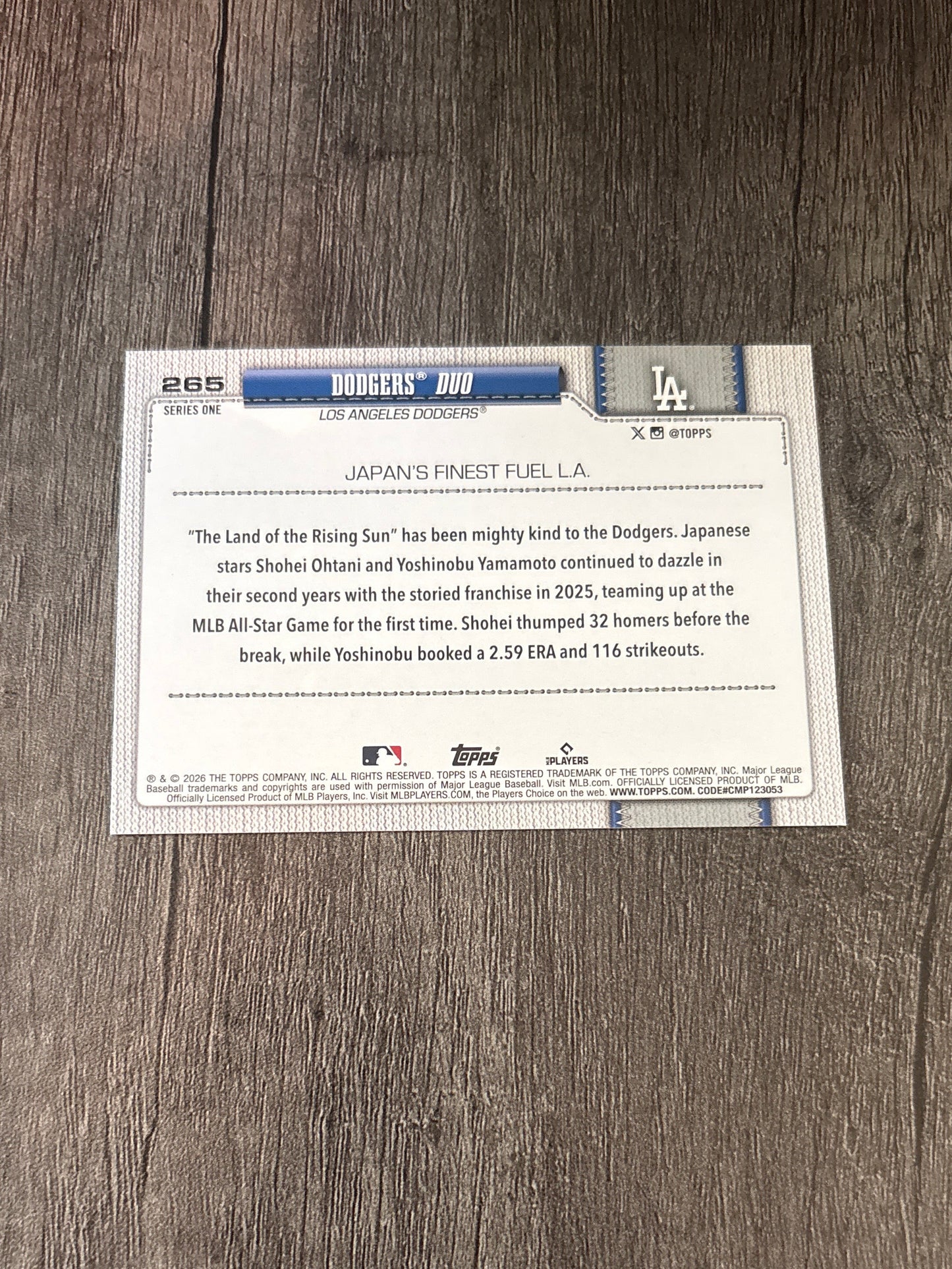 MLB - Shohei Ohtani & Yoshinobu Yamamoto - 2026 Bowman Baseball (Los Angeles Dodgers)