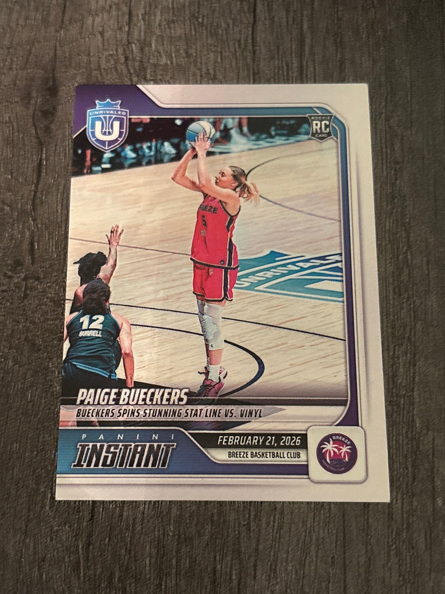 Paige Bueckers - 2026 Panini Instant WNBA Card *Limited Edition* Unrivaled (card #51) Breeze Basketball Club