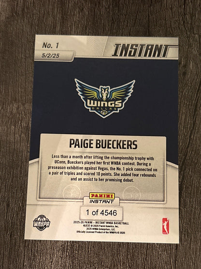 WNBA - Paige Bueckers (RC) - 2025 Panini Instant Rookie Card - Limited Edition - WNBA Dallas Wings
