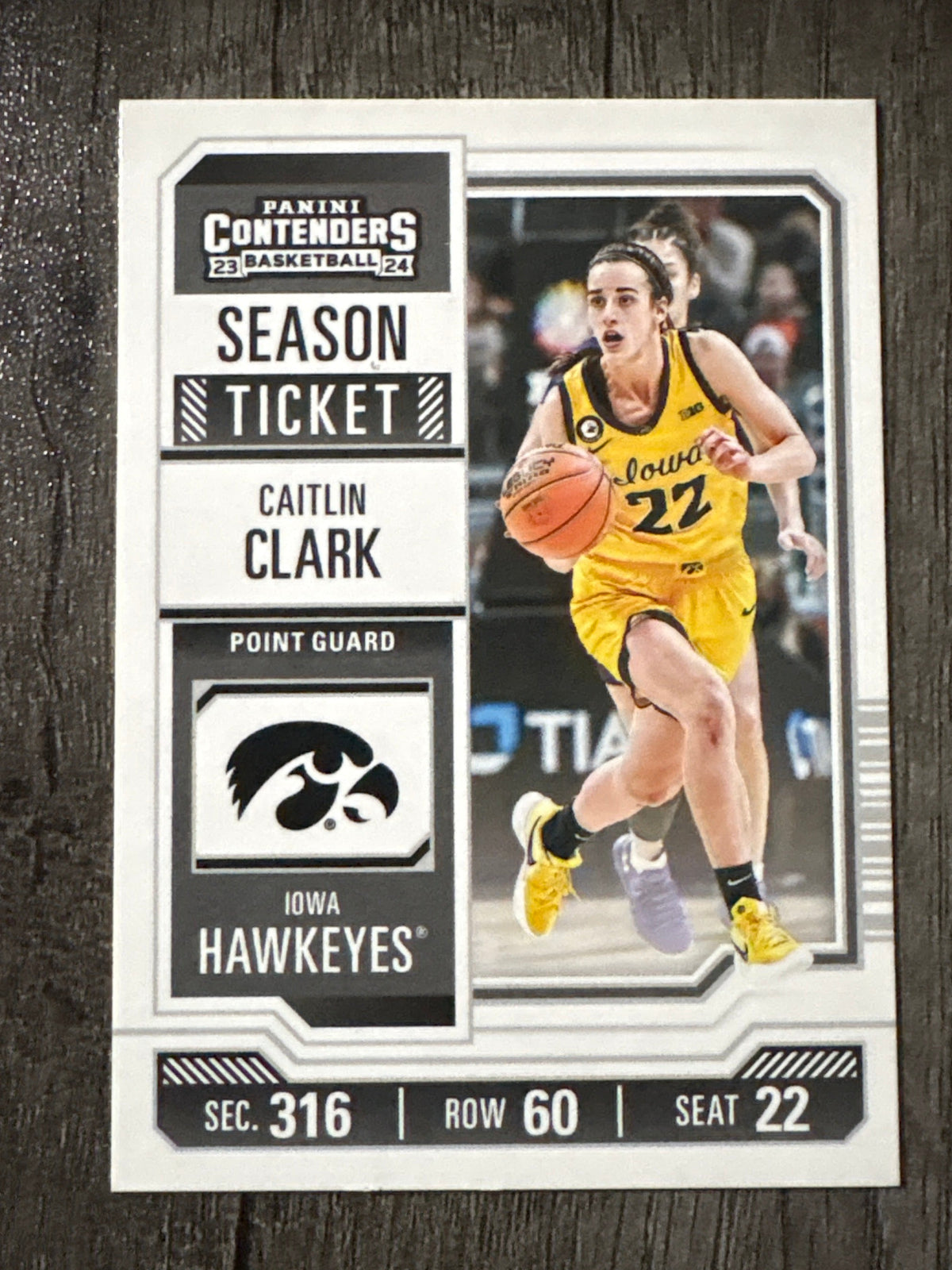 WNBA - Caitlin Clark #CC2 - 2024 Panini Collection [College Contenders] Iowa Hawkeyes (RC) WNBA Indiana Fever