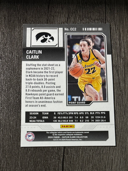 WNBA - Caitlin Clark #CC2 - 2024 Panini Collection [College Contenders] Iowa Hawkeyes (RC) WNBA Indiana Fever