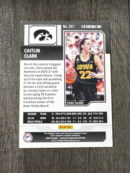 WNBA - Caitlin Clark #CC1 - 2024 Panini Collection [College Contenders] Iowa Hawkeyes (RC) WNBA Indiana Fever