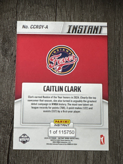 WNBA - Caitlin Clark #CCROY - 2024 Panini Instant [Rookie of the Year] Iowa Hawkeyes (RC) WNBA Indiana Fever