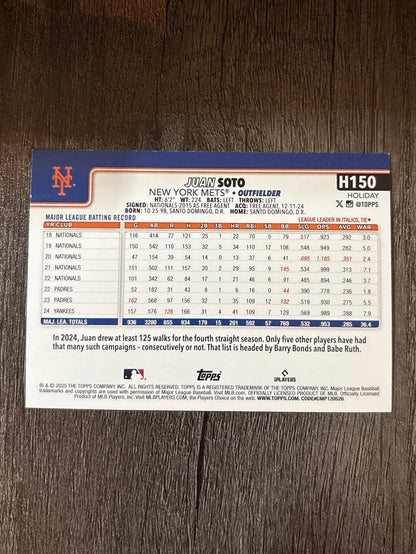 MLB - Juan Soto - 2025 Topps Holiday - #H150 MLB Baseball Card [New York Mets]