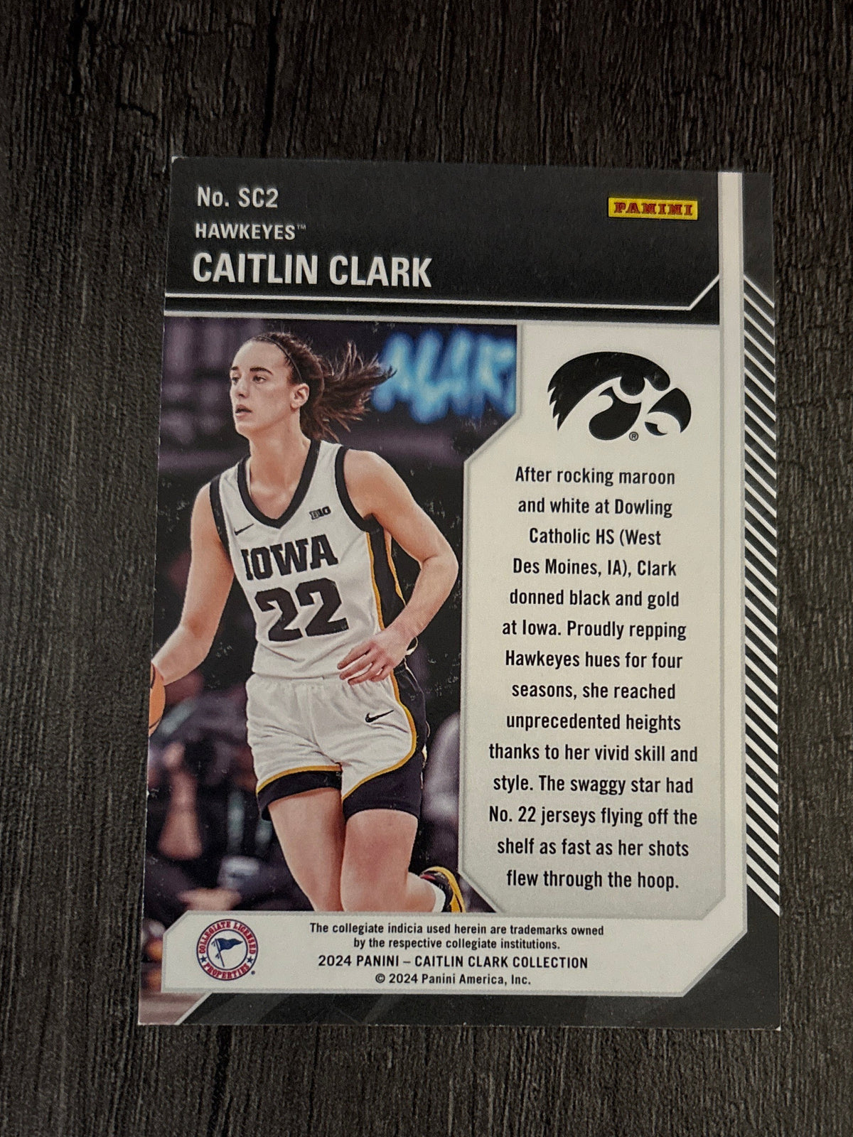 WNBA - Caitlin Clark #SC2 - 2024 Panini Collection [School Colors] Iowa Hawkeyes (RC) WNBA Indiana Fever