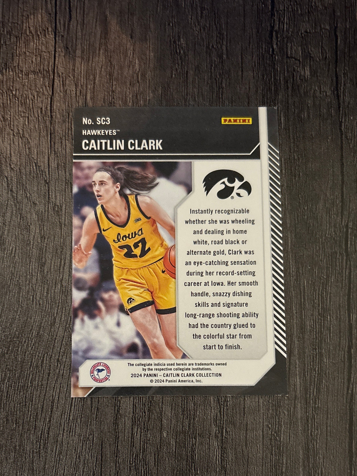 WNBA - Caitlin Clark #SC3 - 2024 Panini Collection [School Colors] Iowa Hawkeyes (RC) WNBA Indiana Fever
