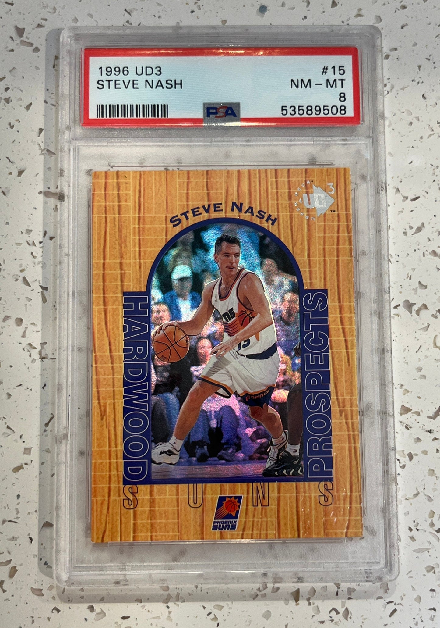 Steve Nash ROOKIE CARD (PSA 8) - 1996 Upper Deck UD3 (Card #15) graded