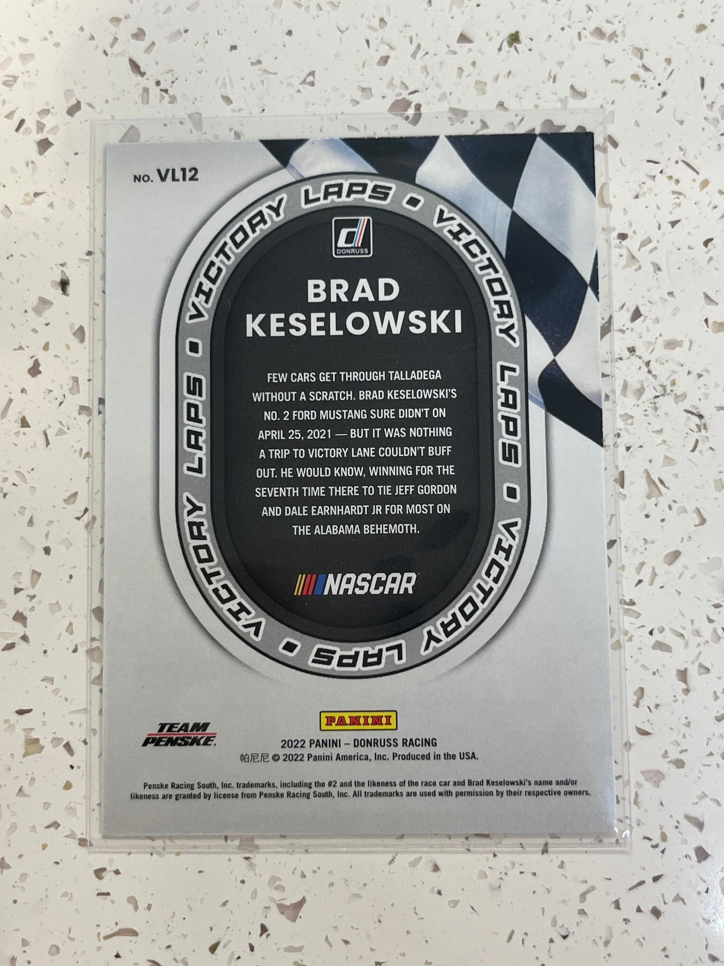 Brad Keselowski - 2022 Donruss Racing NASCAR - VICTORY LAPS insert card