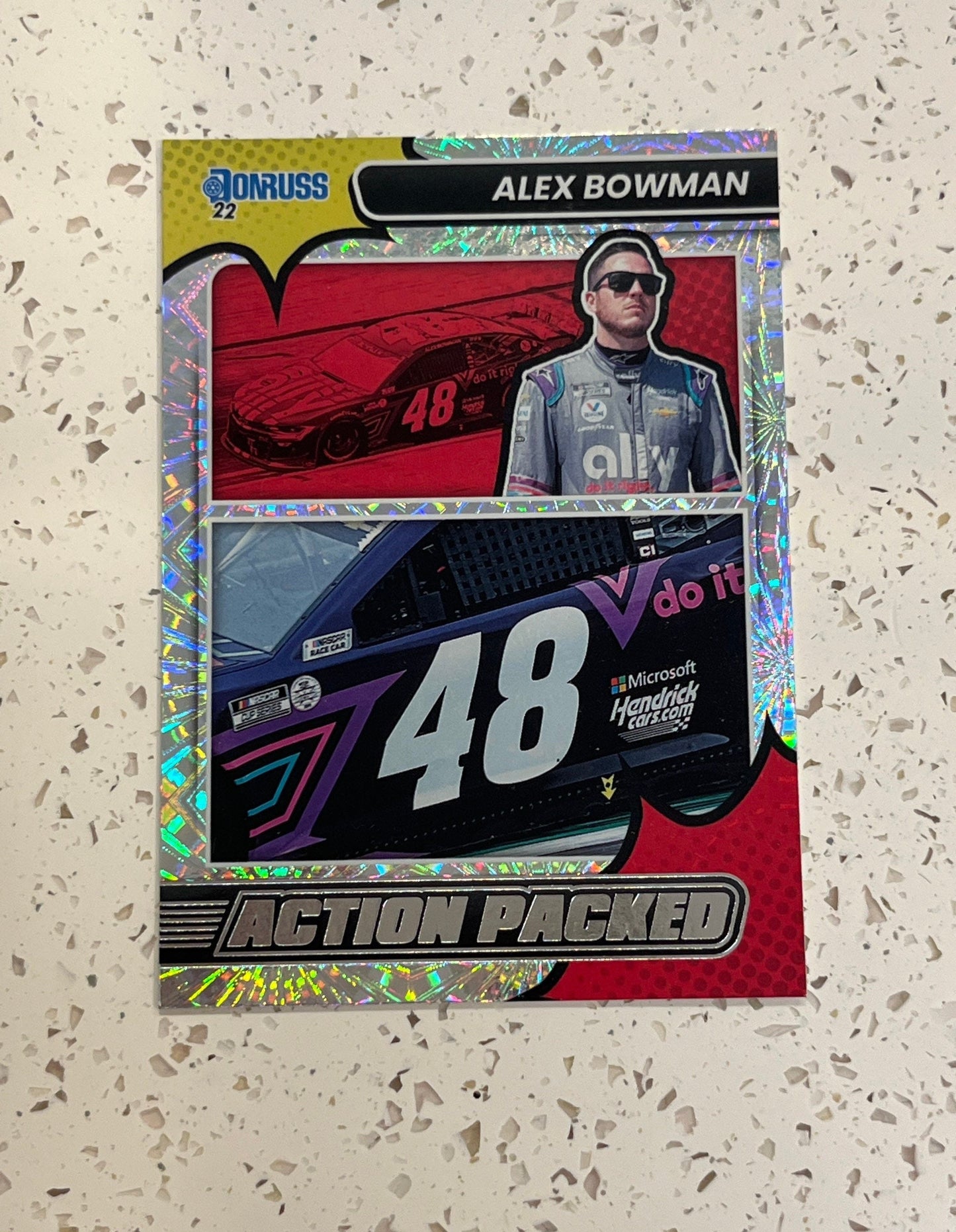 Alex Bowman - 2022 Donruss Racing ACTION PACKED Insert Card NASCAR