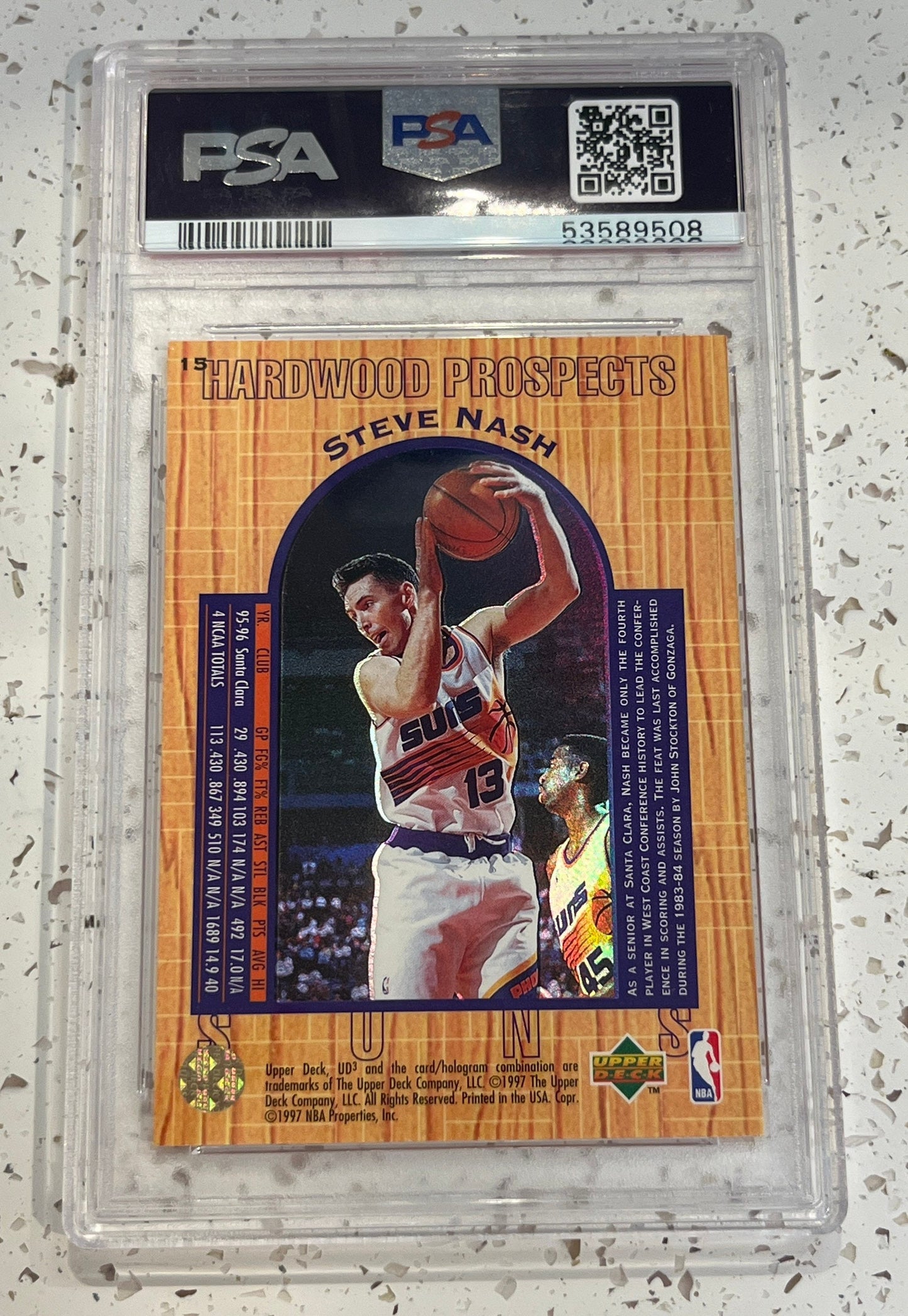 Steve Nash ROOKIE CARD (PSA 8) - 1996 Upper Deck UD3 (Card #15) graded