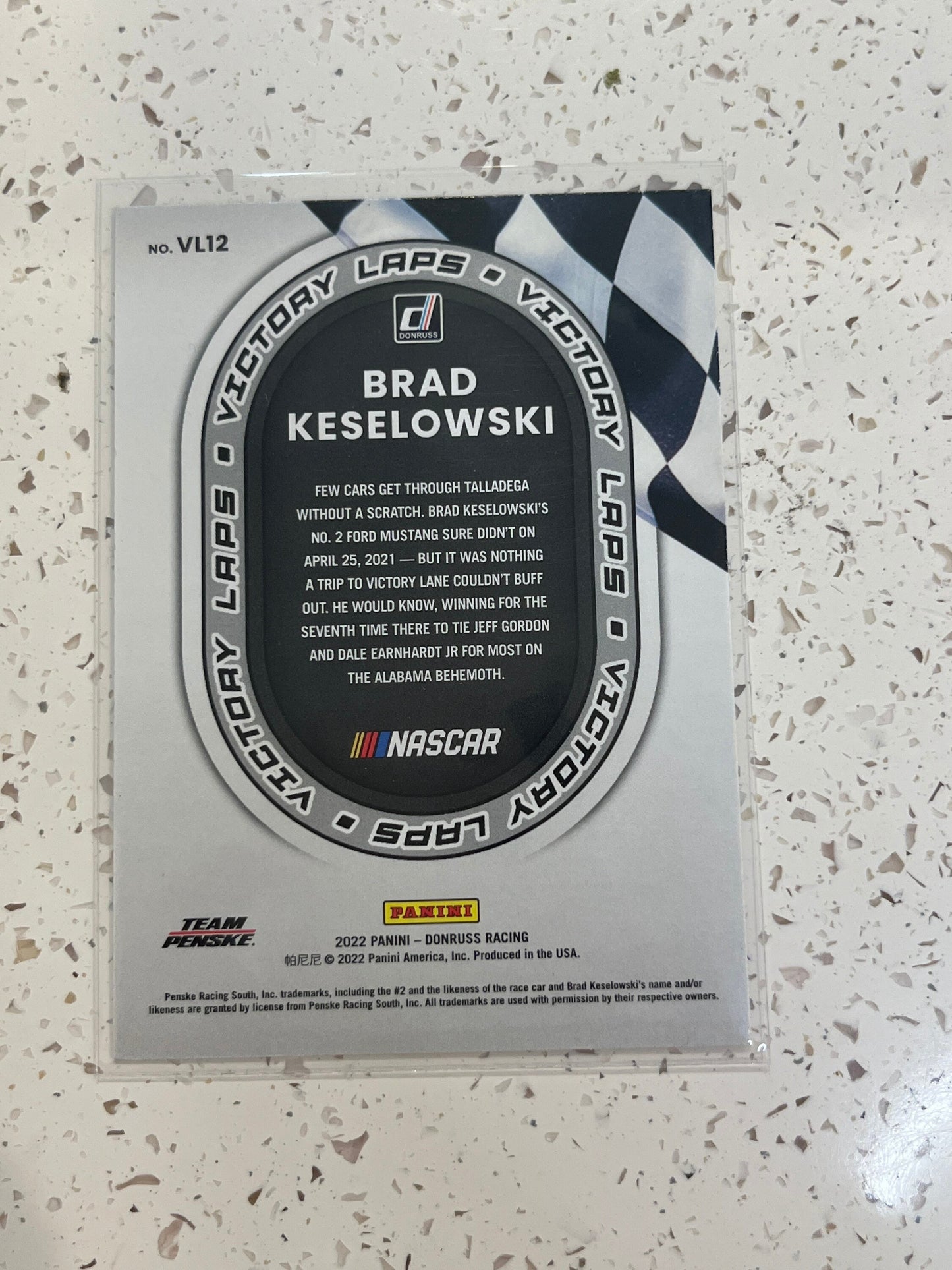 Brad Keselowski - 2022 Donruss Racing NASCAR - VICTORY LAPS insert card