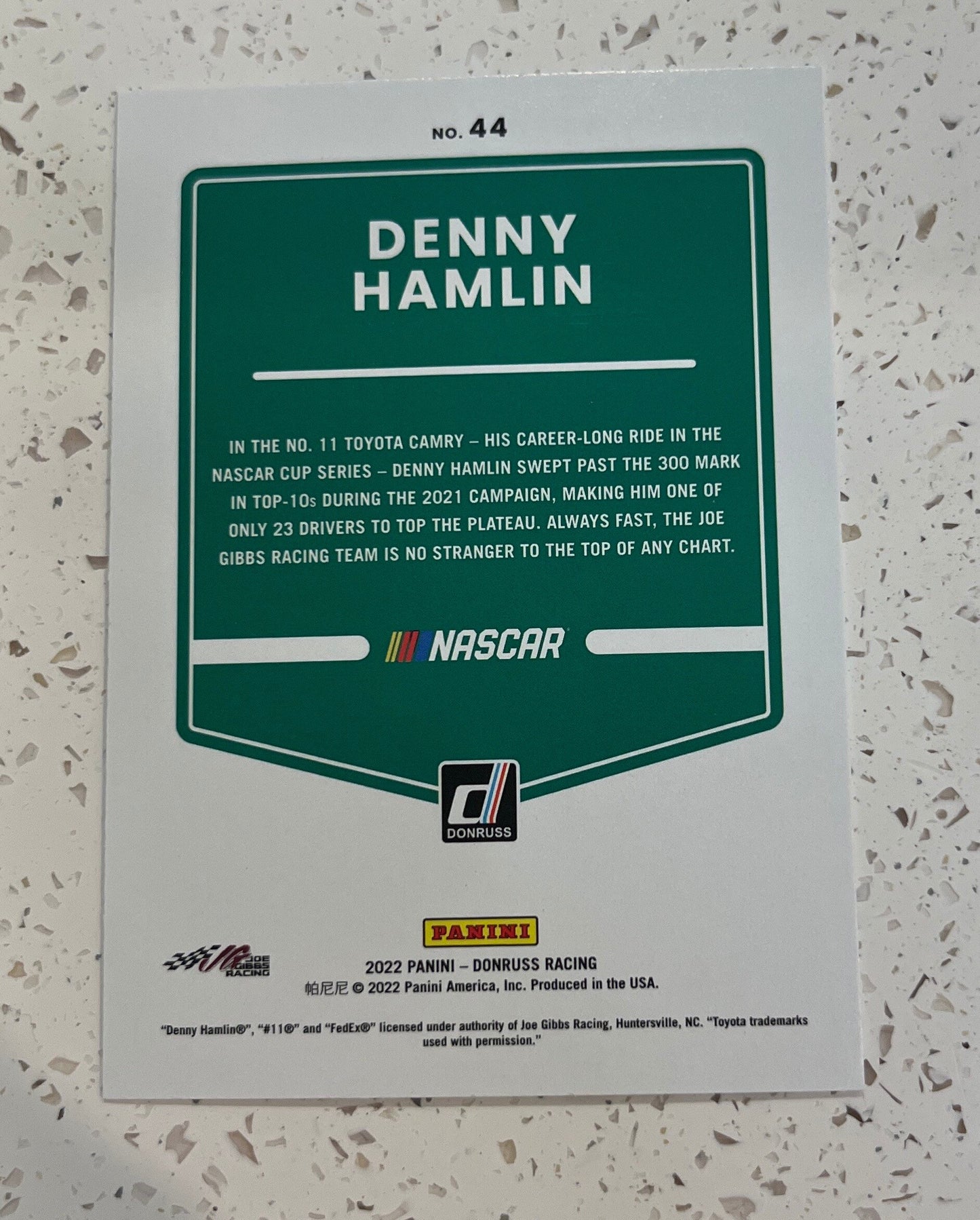 Denny Hamlin - 2022 Donruss Racing NASCAR base cars (car card)