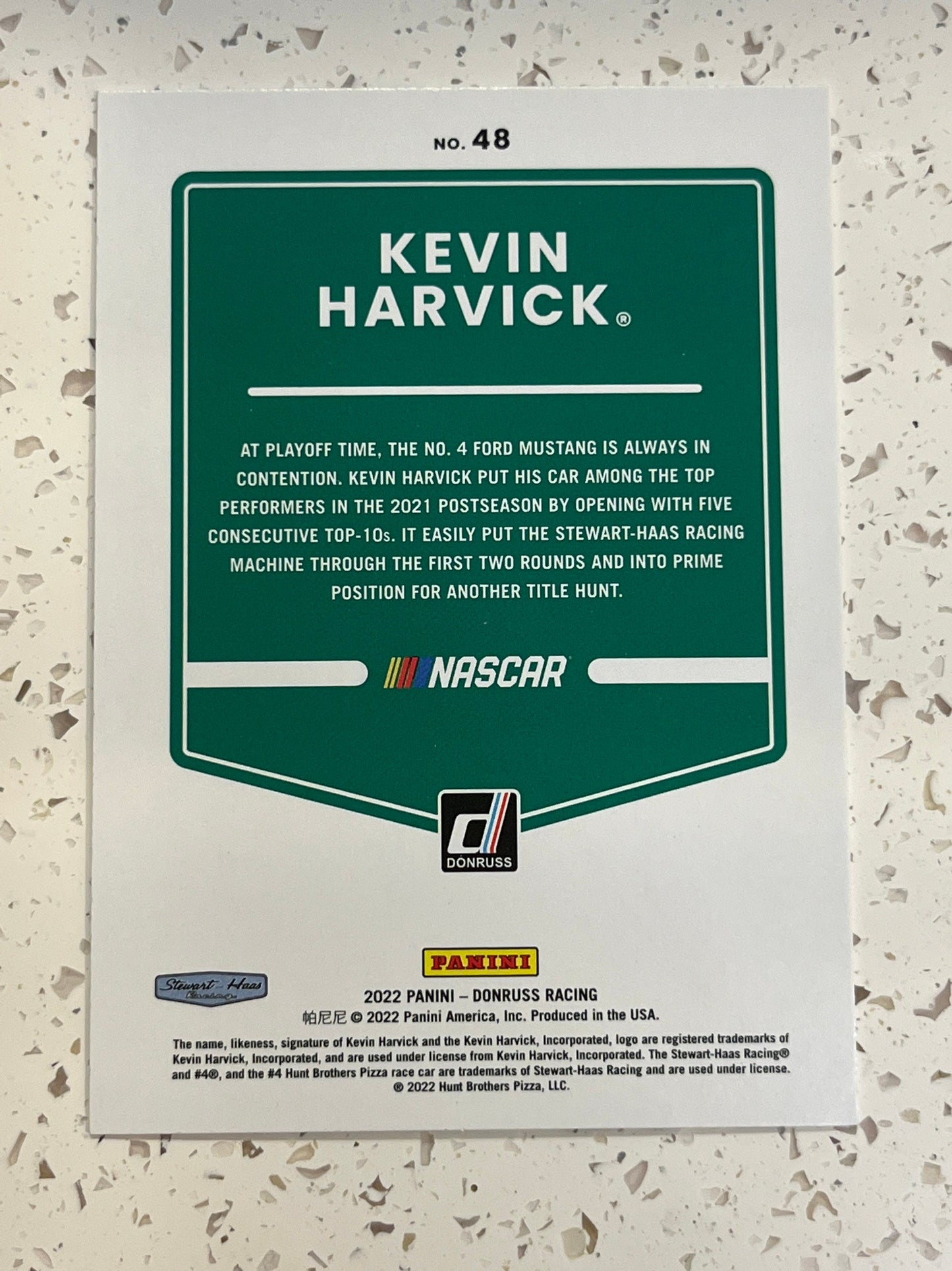 Kevin Harvick - 2022 Donruss Racing NASCAR base cars (car card)