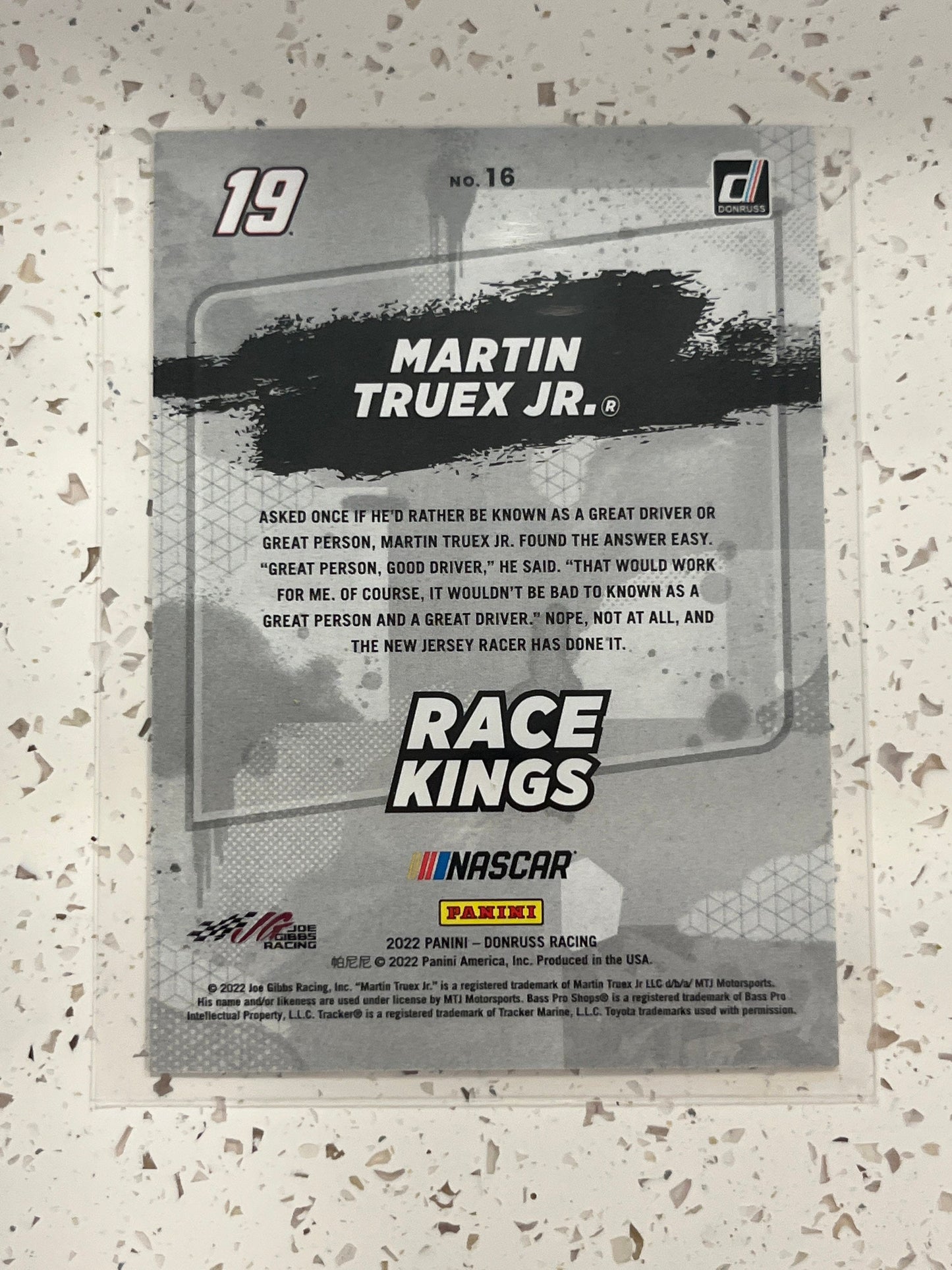 Martin Truex Jr. - 2022 Donruss Racing RACE KINGS RED # 171 /299 Limited