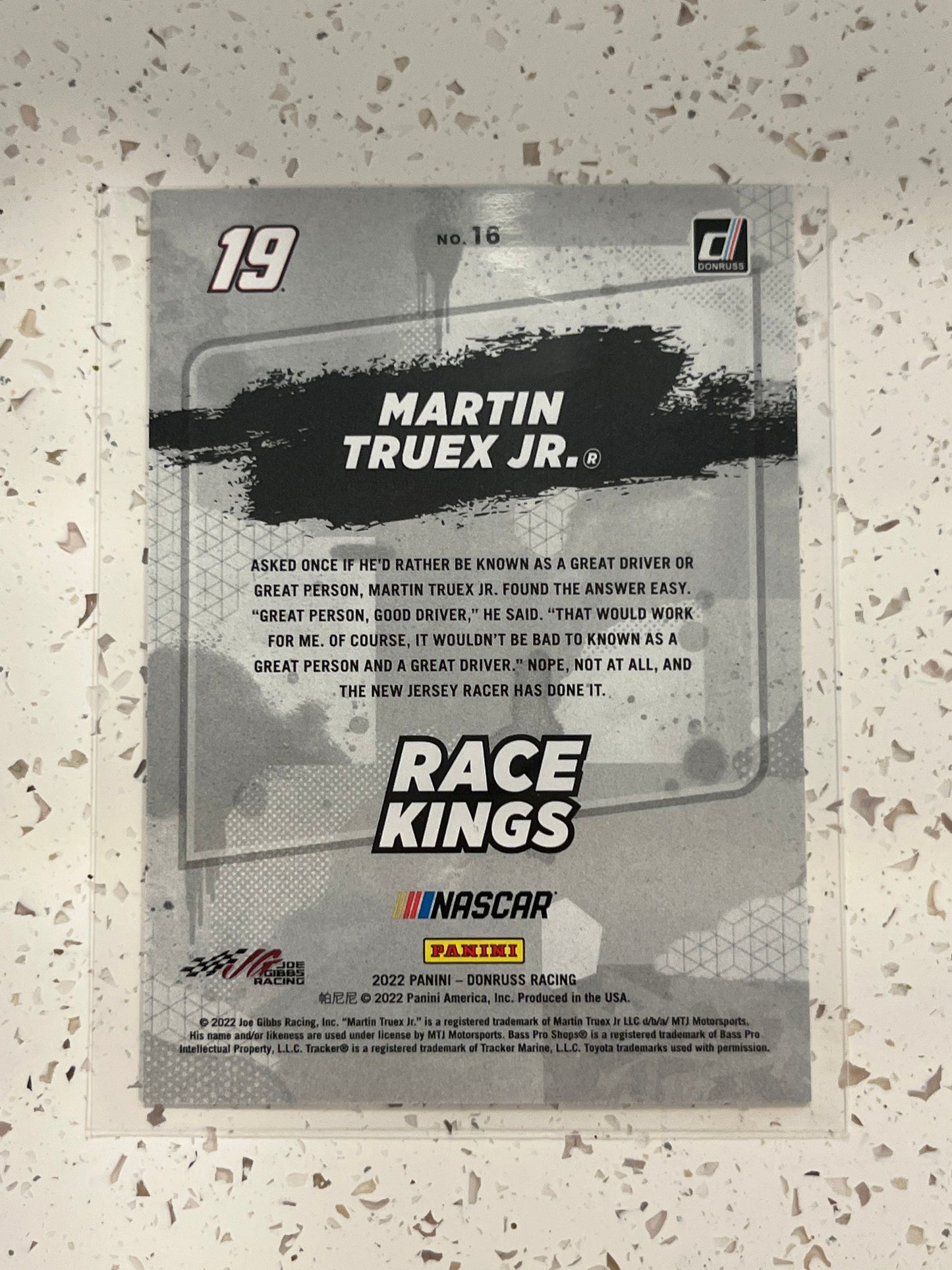 Martin Truex Jr. - 2022 Donruss Racing RACE KINGS RED # 171 /299 Limited