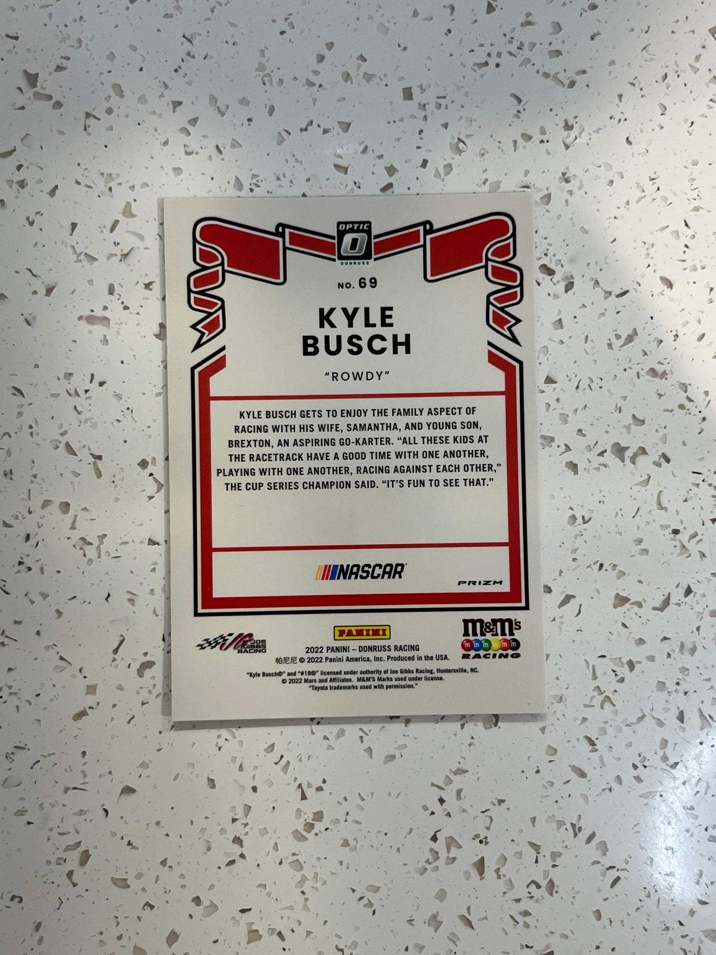 Kyle Busch - 2022 Donruss Racing OPTIC PRIZM ‘81 Retro Variation card - short print