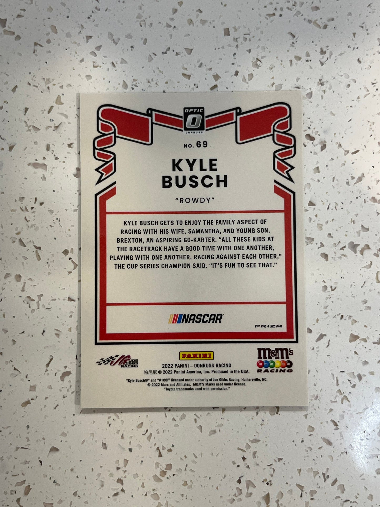 Kyle Busch - 2022 Donruss Racing OPTIC PRIZM ‘81 Retro Variation card - short print