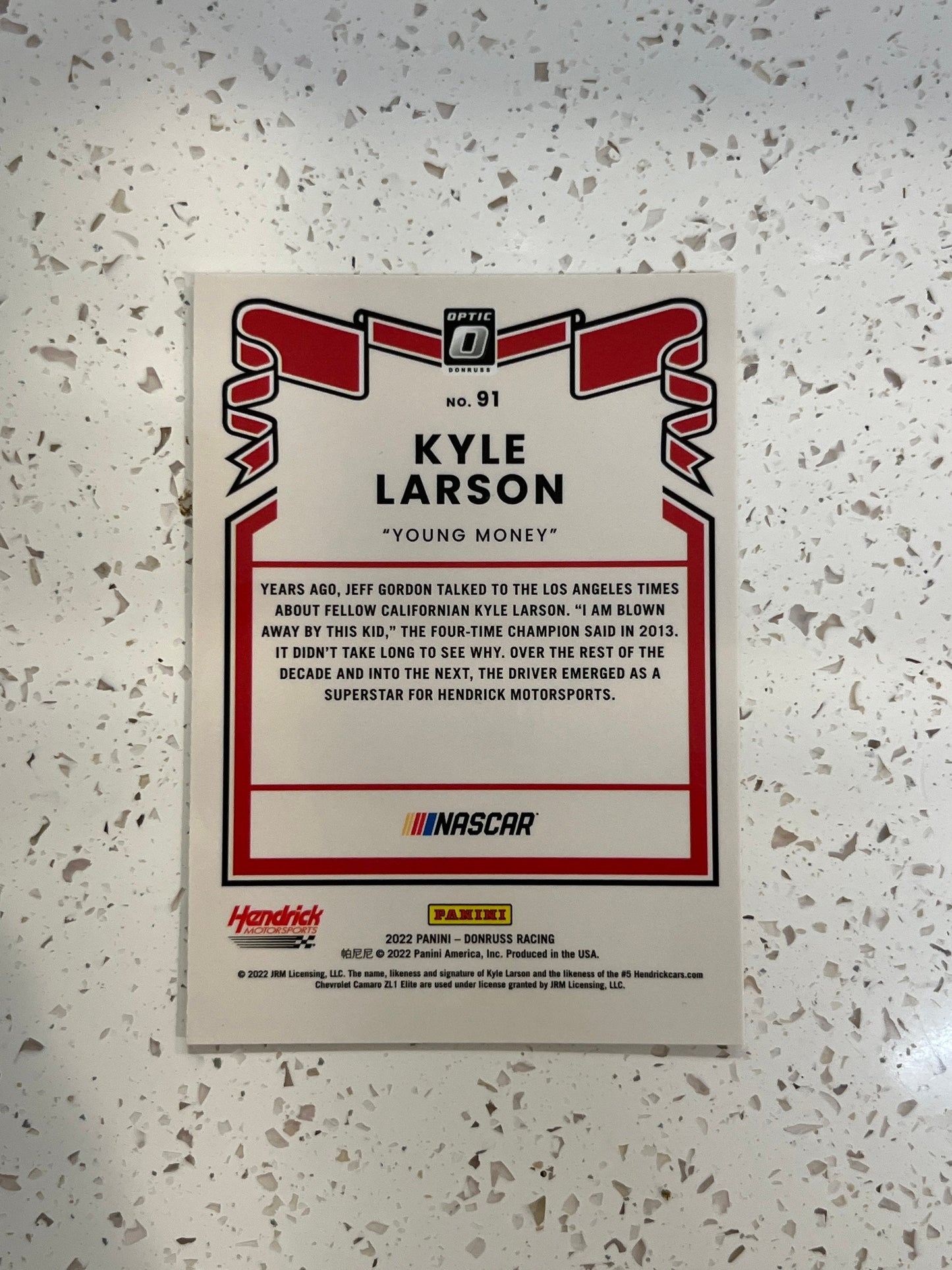 Kyle Larson - 2022 Donruss Racing OPTIC PRIZM Retro ‘81 NASCAR Card