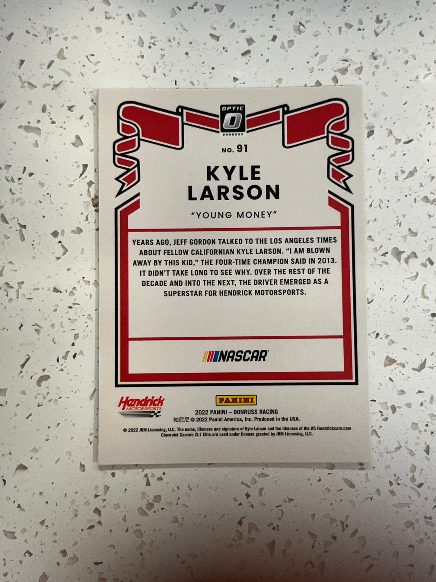 Kyle Larson - 2022 Donruss Racing OPTIC PRIZM Retro ‘81 NASCAR Card