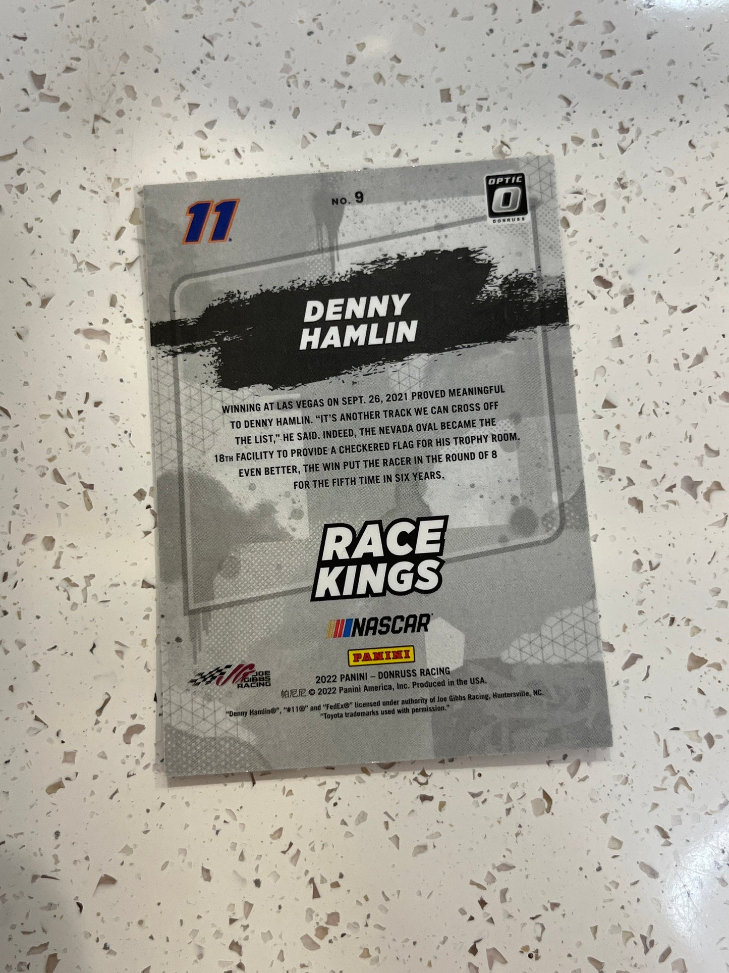 Denny Hamlin - 2022 Donruss Racing NASCAR Race Kings OPTIC SILVER #9