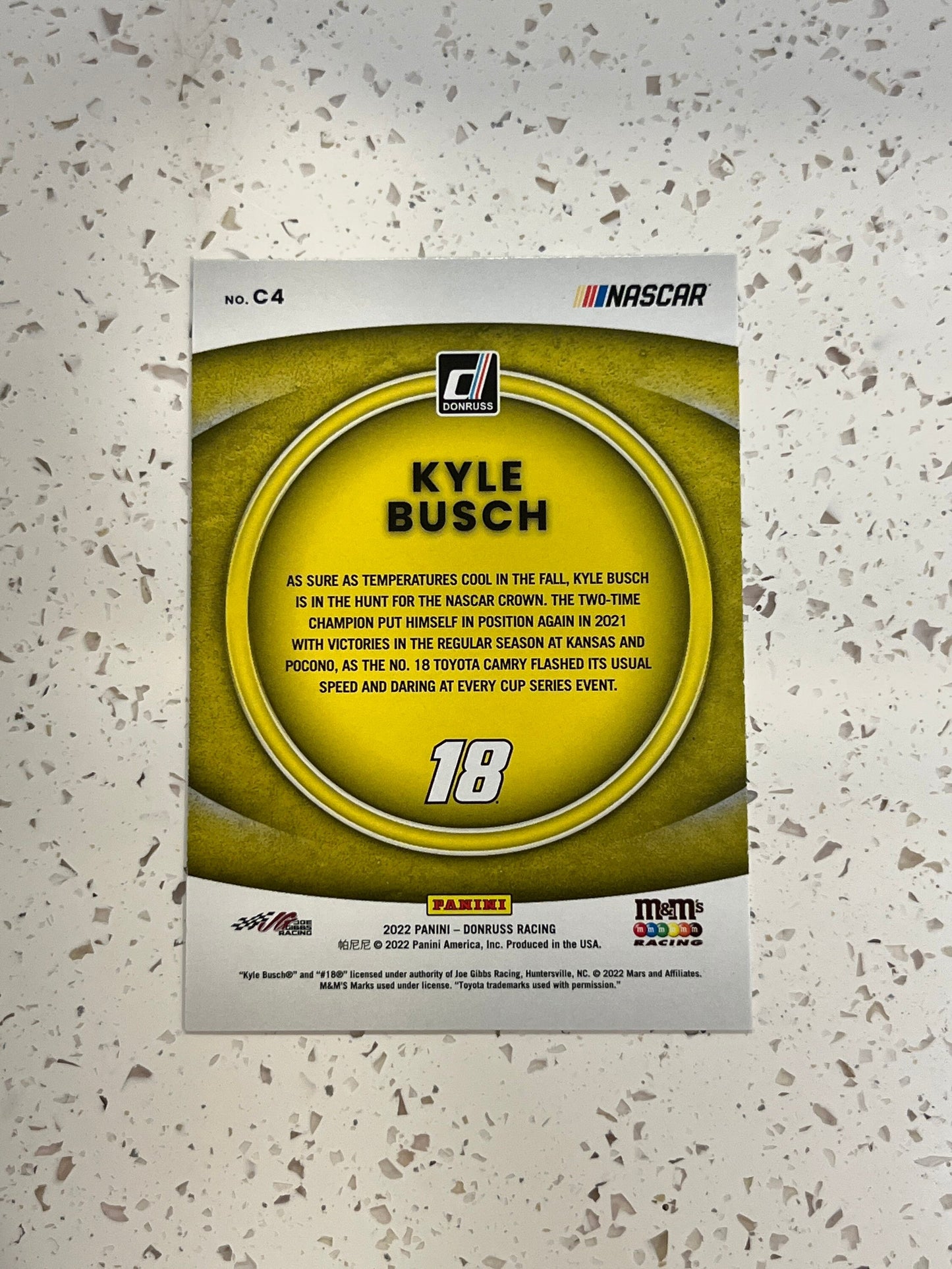 Kyle Busch - 2022 Donruss Racing NASCAR CONTENDERS Insert Card