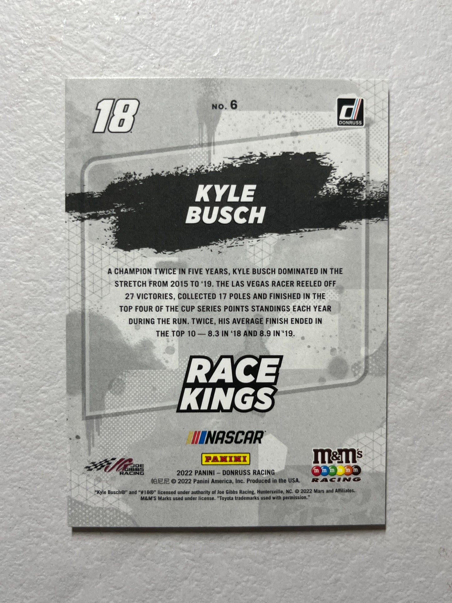 Kyle Busch - 2022 Donruss Racing Race Kings SILVER PARALLEL