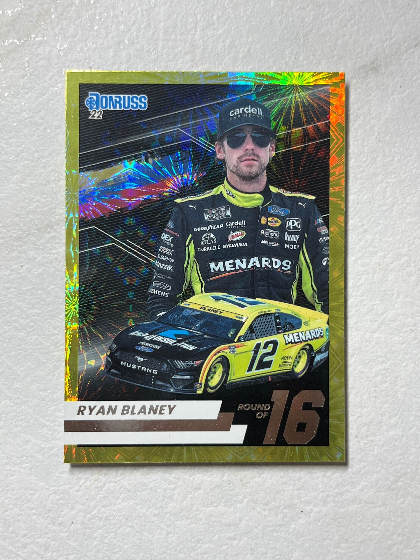 Ryan Blaney - 2022 Donruss Racing Round of 16 insert card NASCAR holo