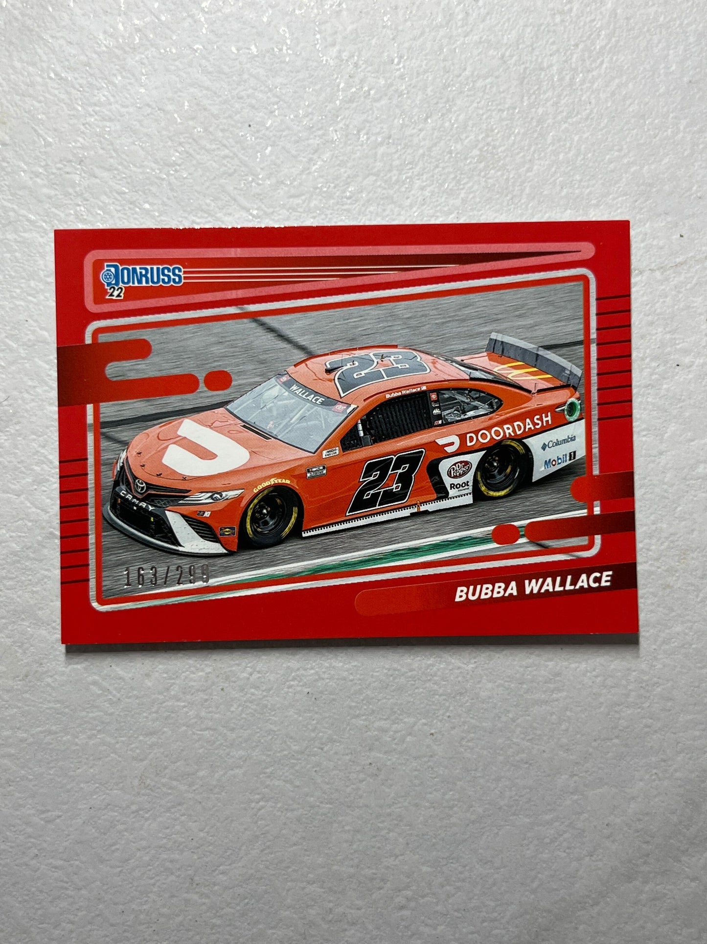 Bubba Wallace - 2022 Donruss Racing NASCAR Car Card exclusive RED Parallel LIMITED #163 of /299