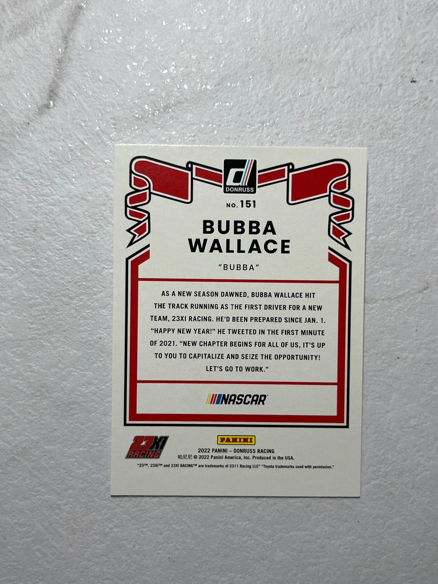 Bubba Wallace - 2022 Donruss Racing NASCAR base RETRO 1981 card