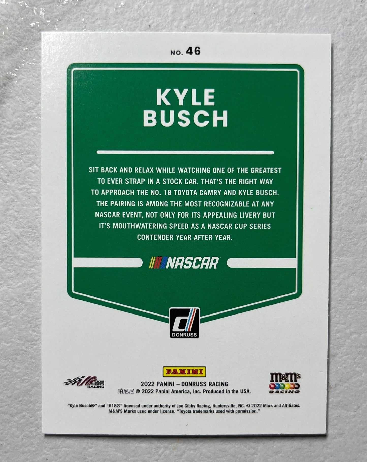 Kyle Busch - 2022 Donruss Racing NASCAR base car card