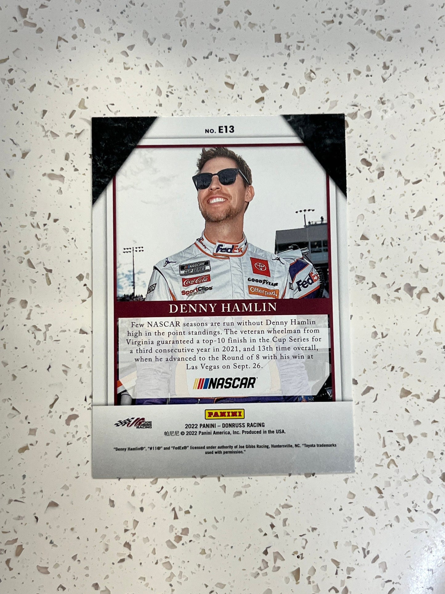 Denny Hamlin - 2022 Donruss Racing Elite Series Insert paper card NASCAR