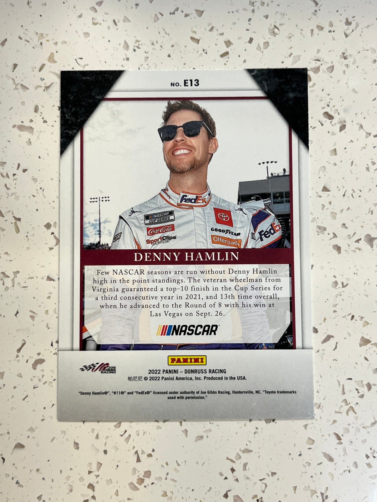 Denny Hamlin - 2022 Donruss Racing Elite Series Insert paper card NASCAR