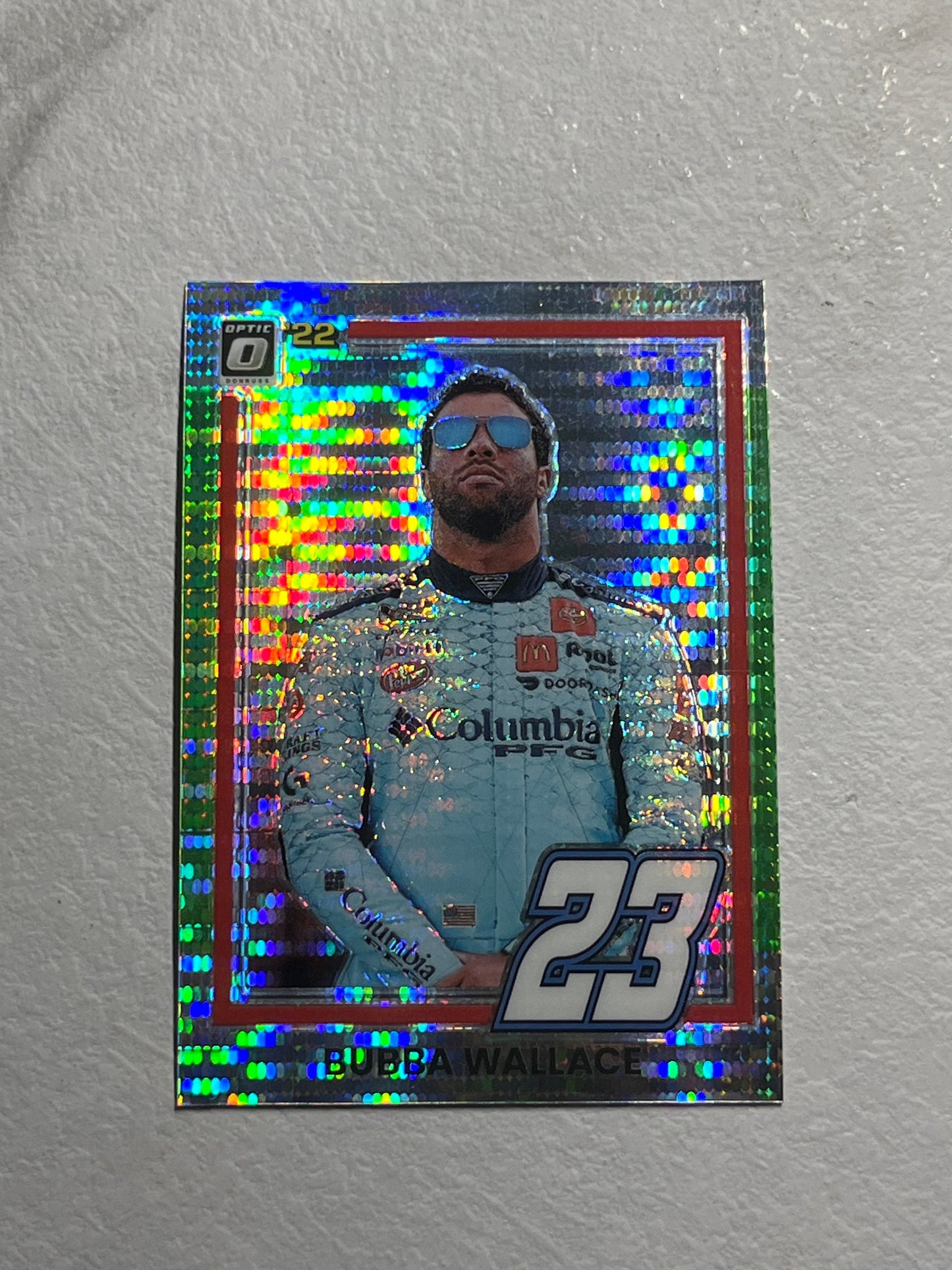 Bubba Wallace - 2022 Donruss Racing LIME Green OPTIC Pulsar PRIZM 1981 Retro Variation card - short print