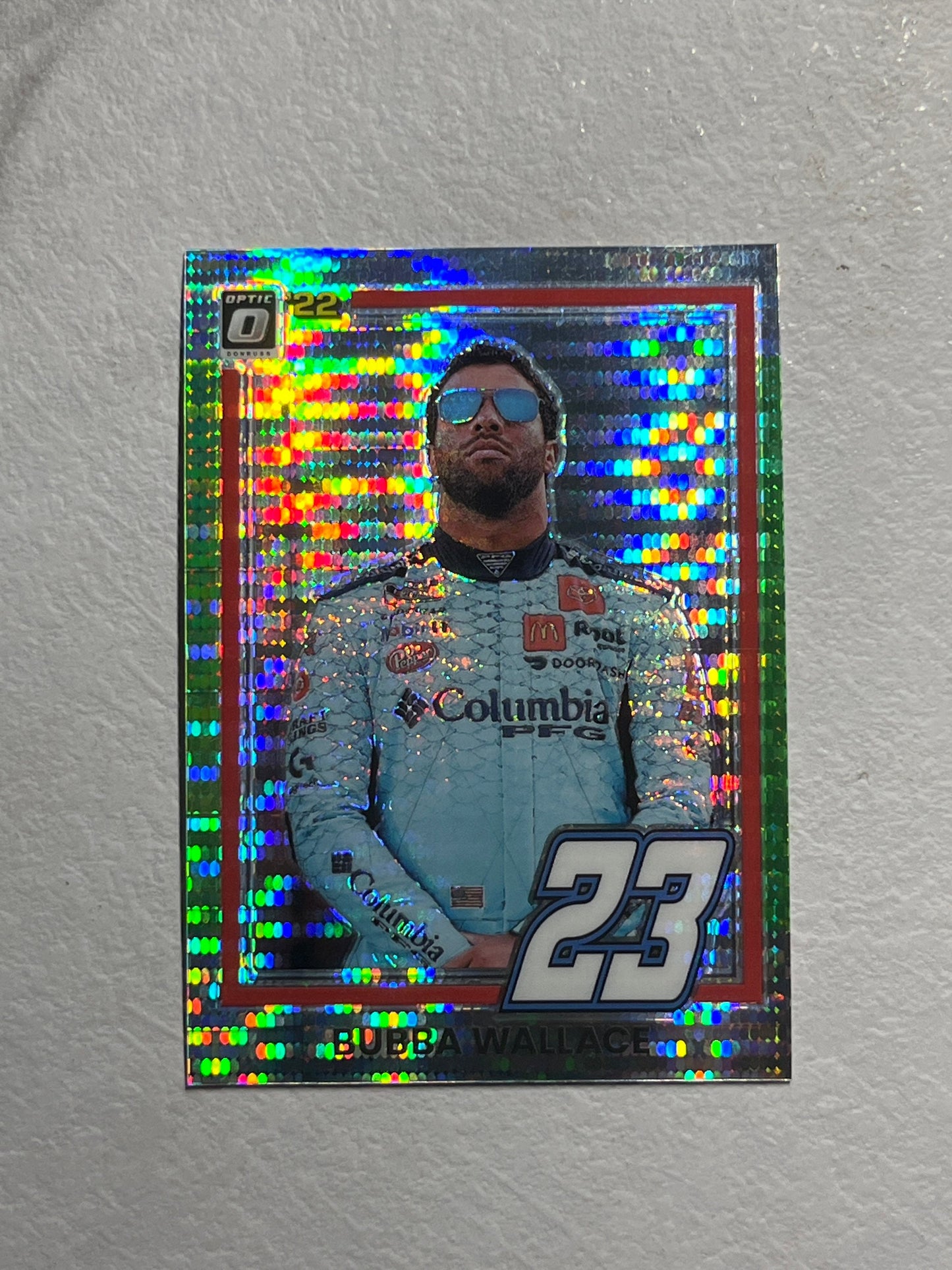 Bubba Wallace - 2022 Donruss Racing LIME Green OPTIC Pulsar PRIZM 1981 Retro Variation card - short print