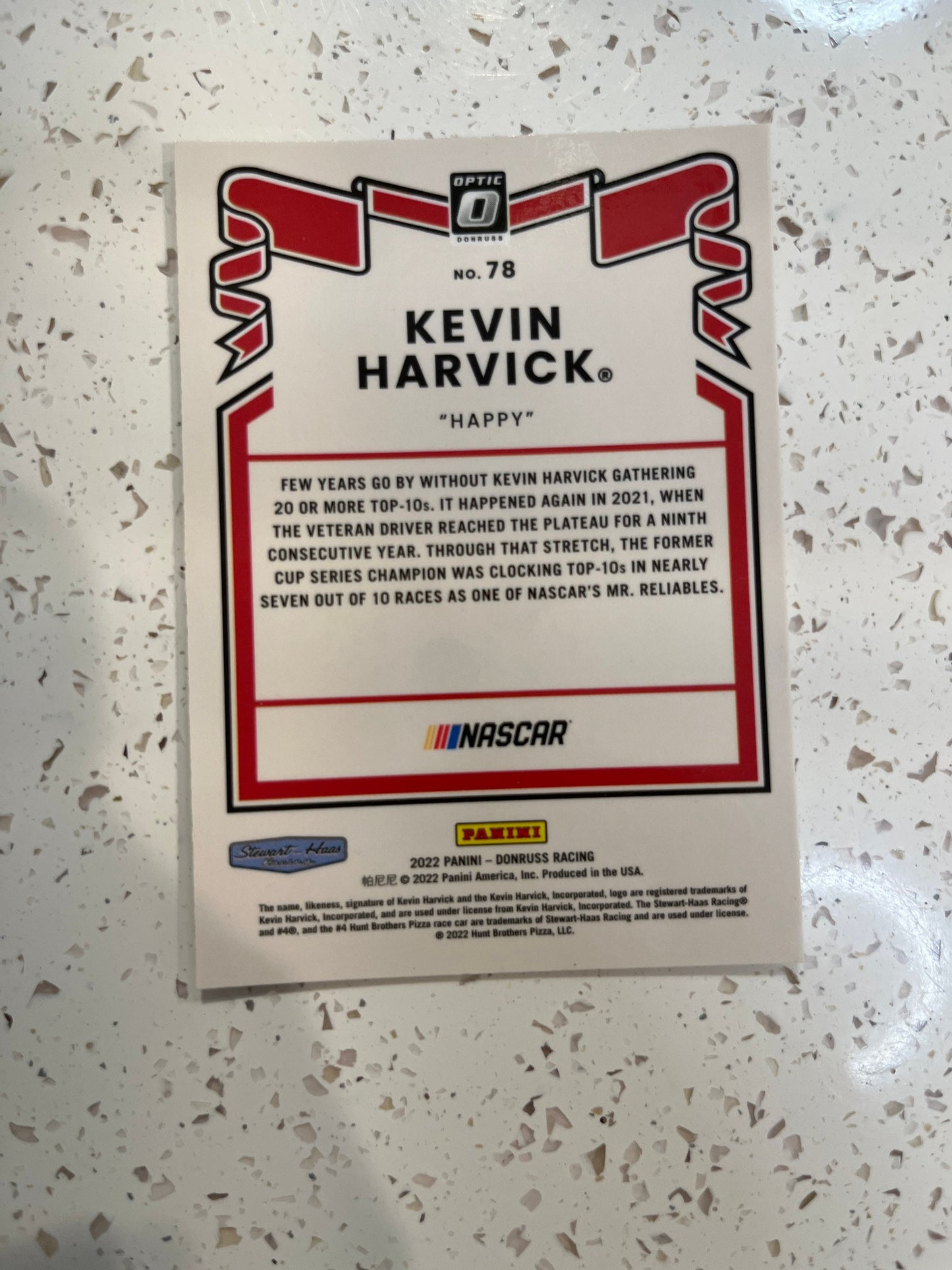 Kevin Harvick - 2022 Donruss Racing OPTIC Retro ‘81 NASCAR Card