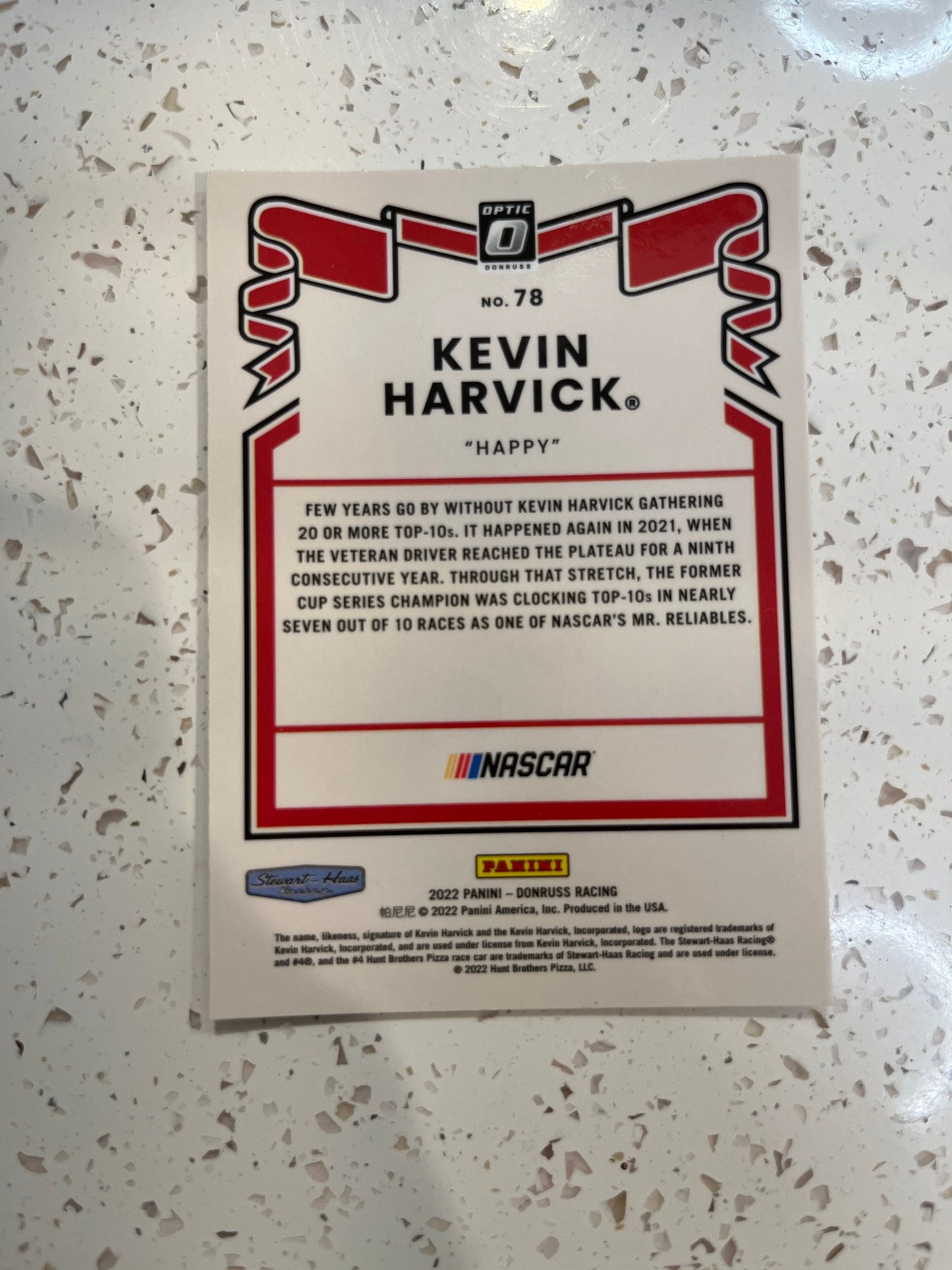 Kevin Harvick - 2022 Donruss Racing OPTIC Retro ‘81 NASCAR Card