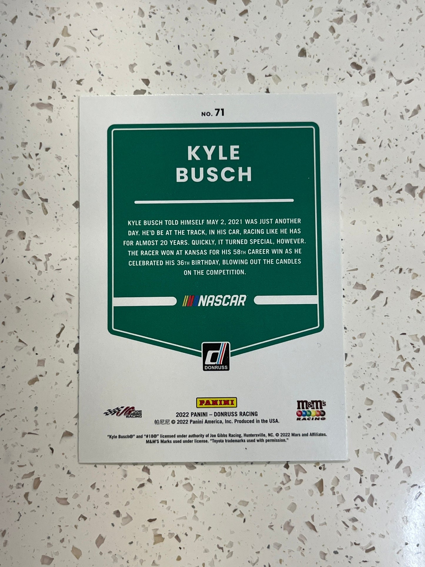 Kyle Busch - 2022 Donruss NASCAR Racing LIME GREEN card