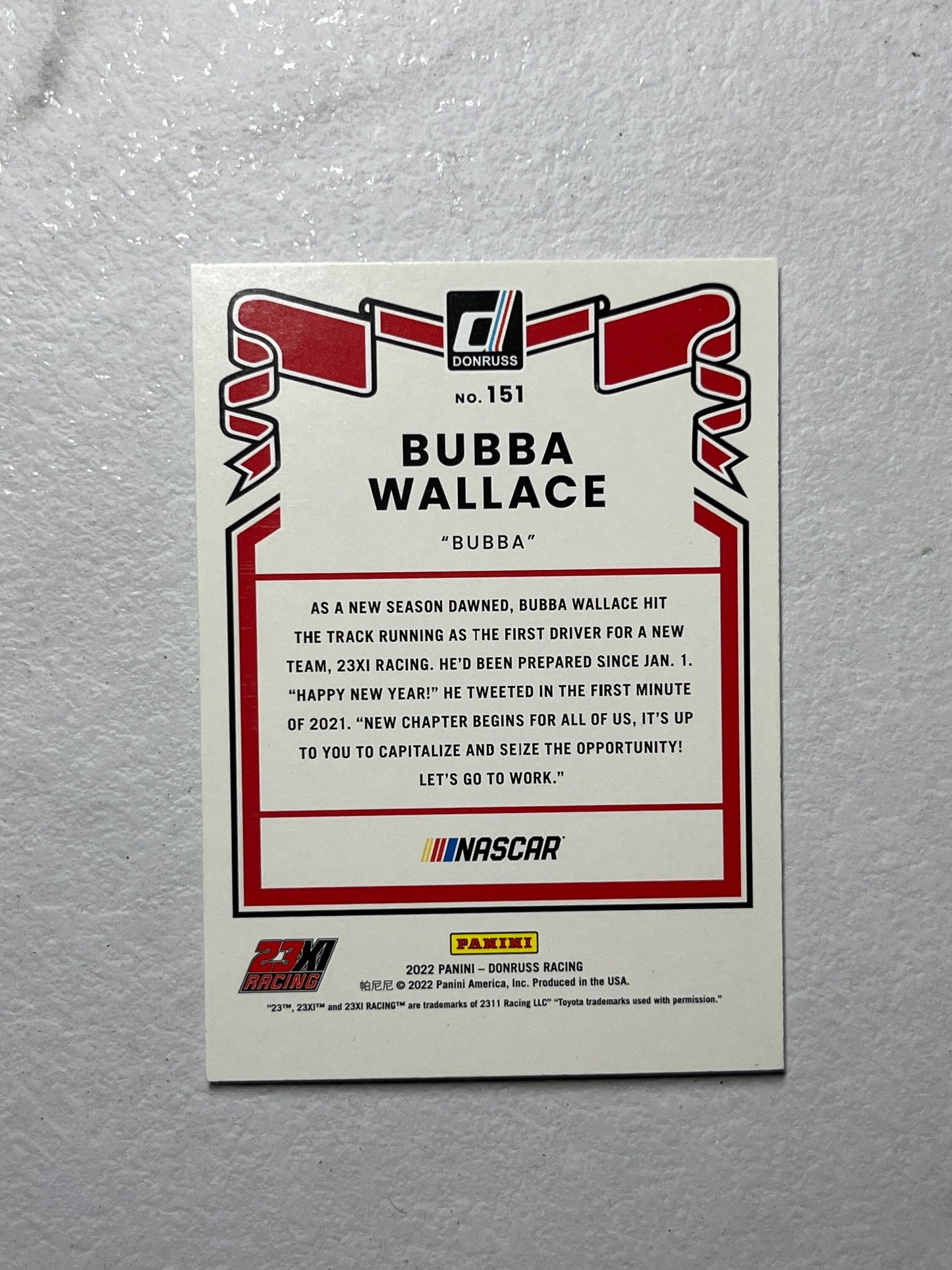 Bubba Wallace - 2022 Donruss Racing Base Retro 1981 LIME GREEN PARALLEL #151 Toyota