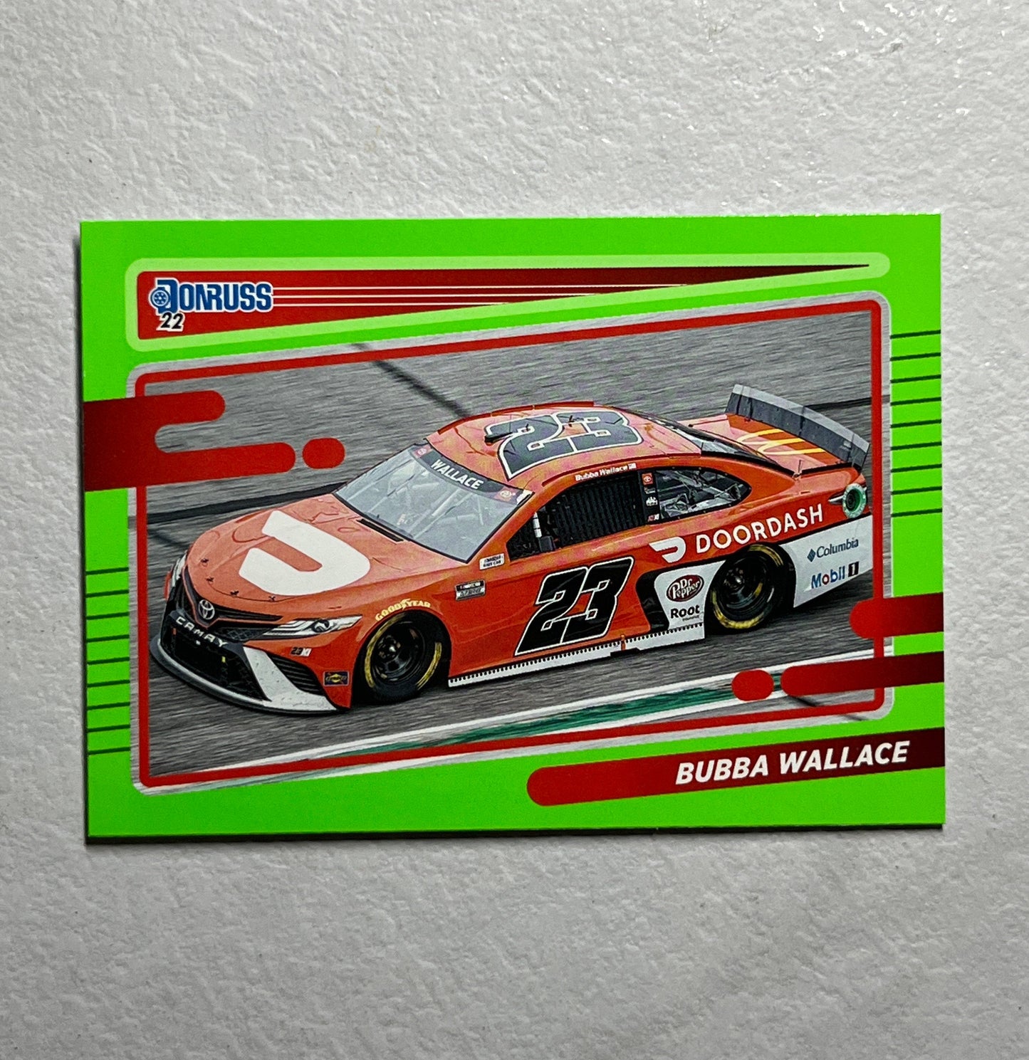 Bubba Wallace - 2022 Donruss Racing NASCAR car card Lime Green PARALLEL