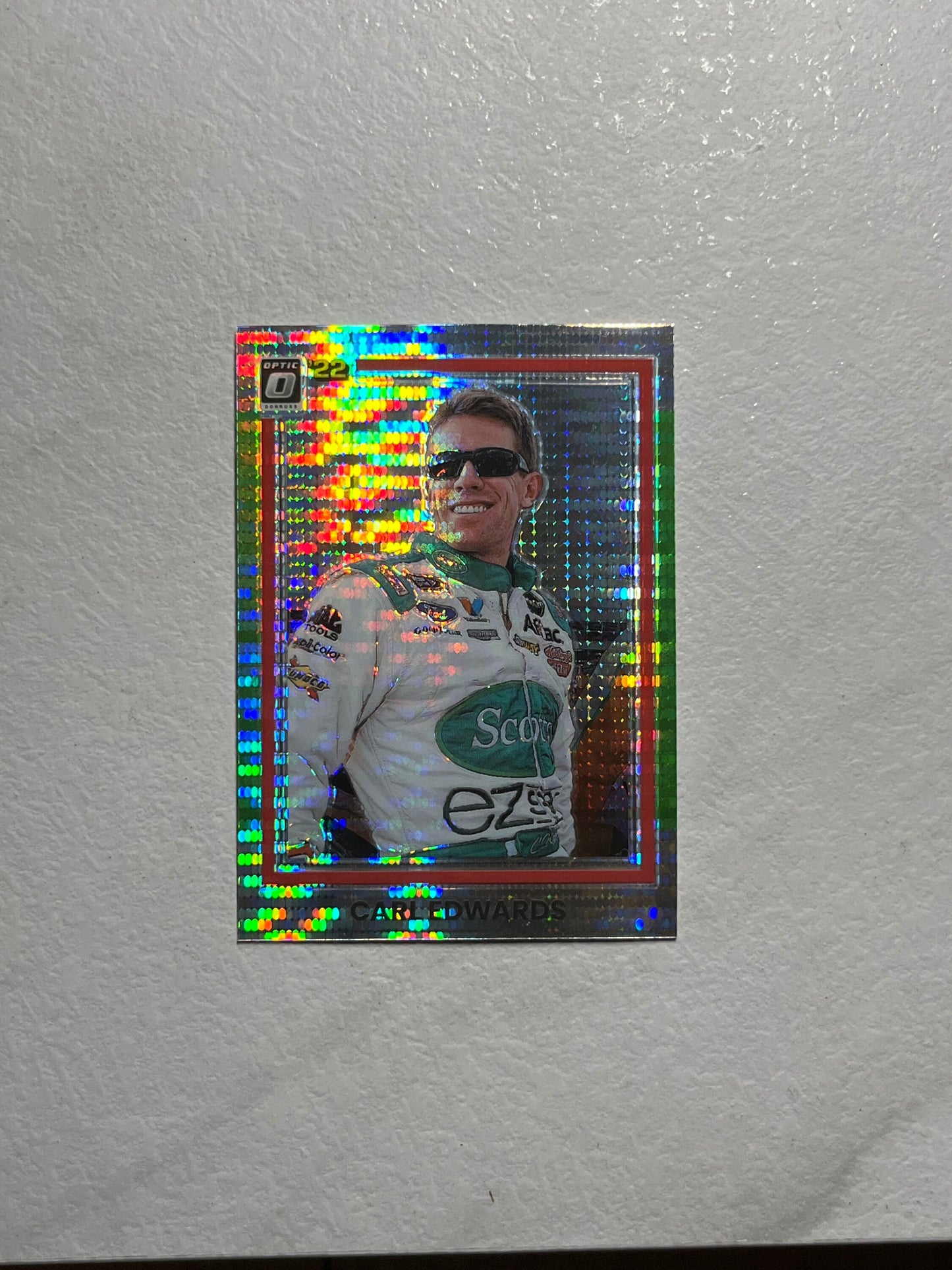 Carl Edwards - 2022 Donruss Racing LIME Green OPTIC Pulsar PRIZM 1981 Retro Variation card - short print