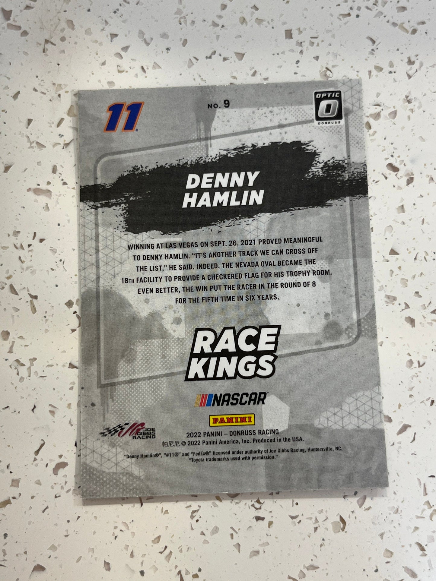 Denny Hamlin - 2022 Donruss Racing NASCAR Race Kings OPTIC SILVER #9