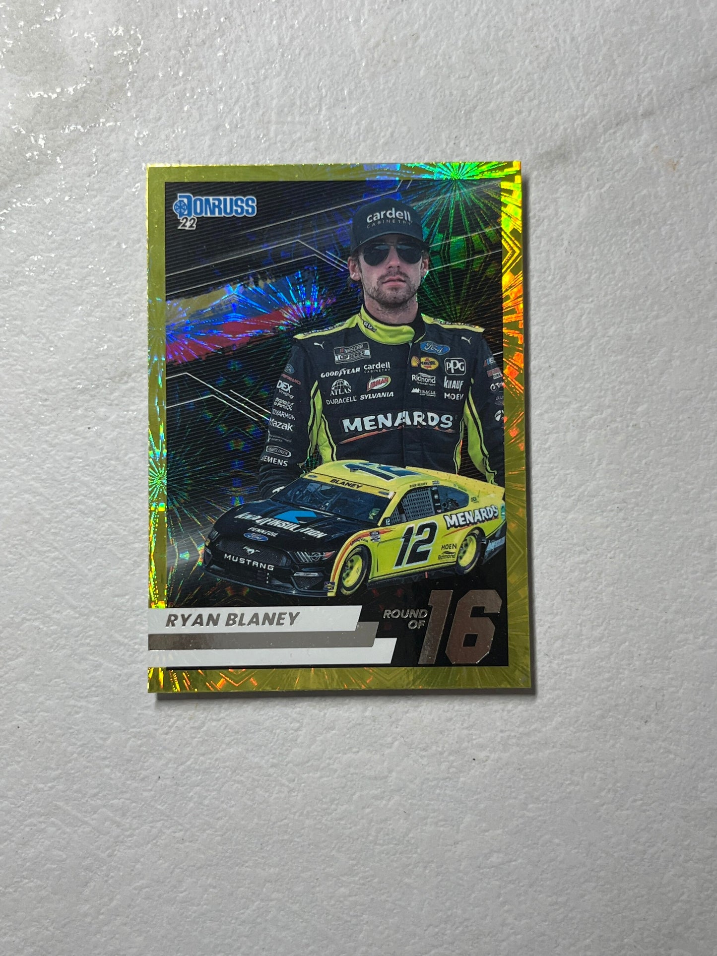 Ryan Blaney - 2022 Donruss Racing Round of 16 insert card NASCAR holo