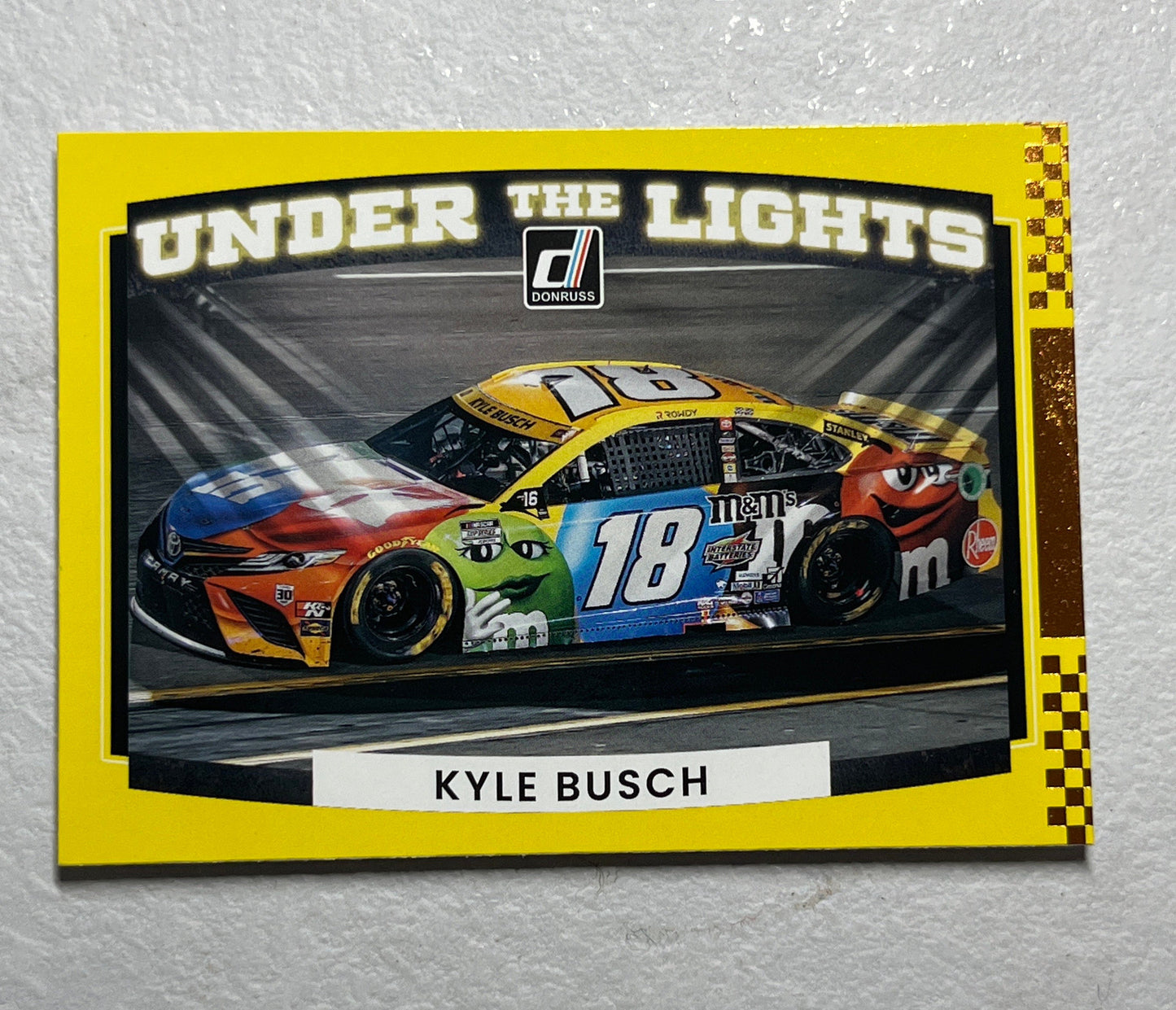 Kyle Busch - 2022 Donruss Racing NASCAR Under the Lights bronze paper insert card