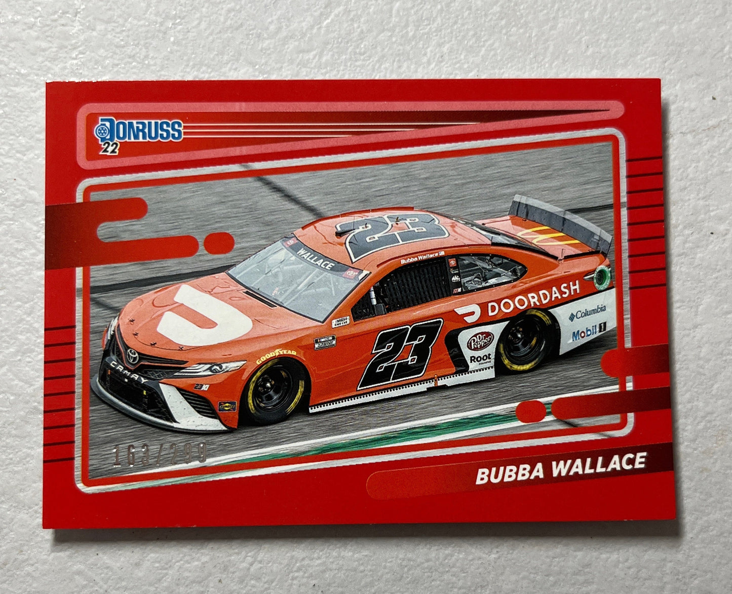 Bubba Wallace - 2022 Donruss Racing NASCAR Car Card exclusive RED Parallel LIMITED #163 of /299