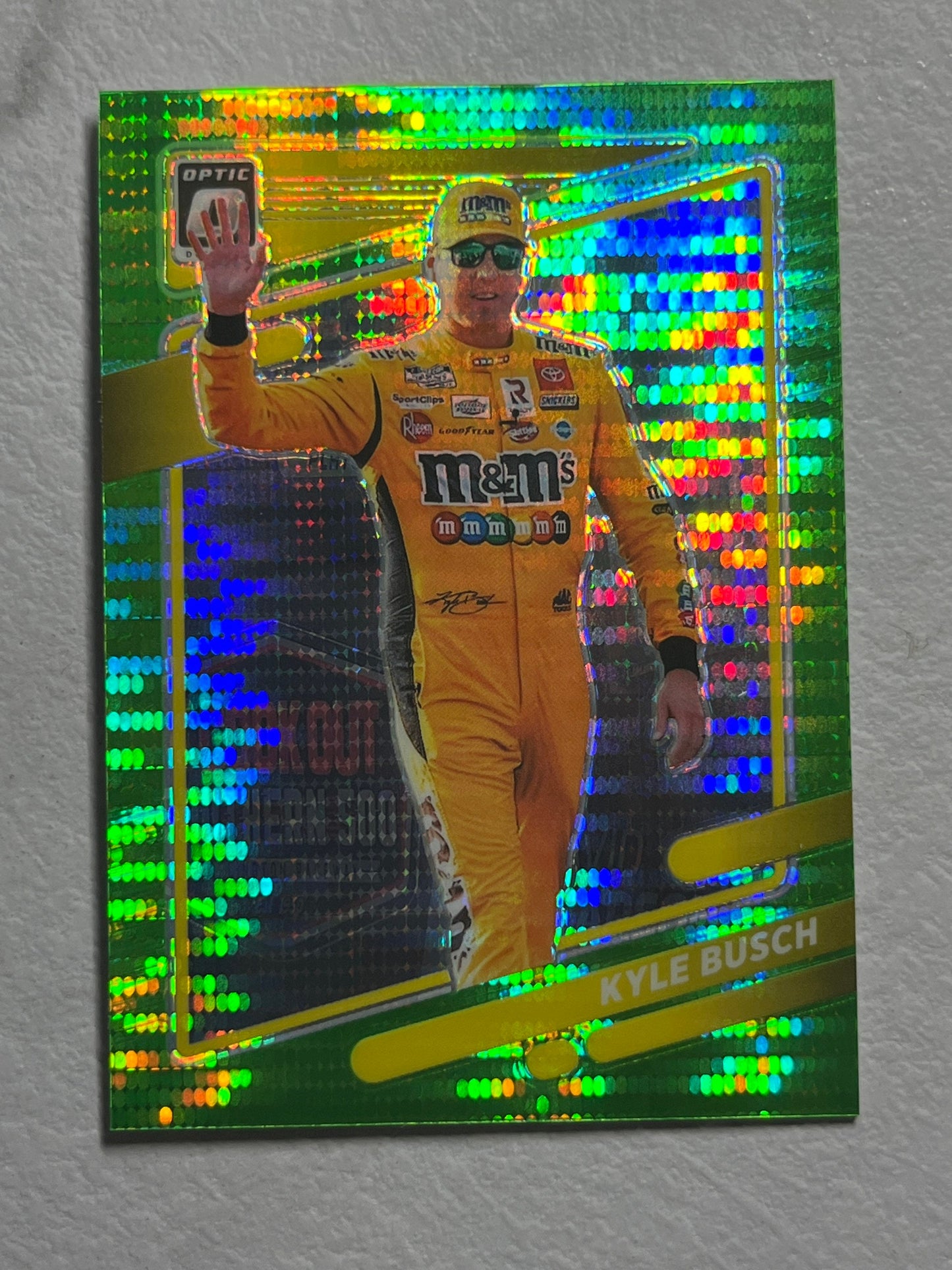 Kyle Busch - 2022 Donruss Racing (Lime Green Pulsar) Optic Prizm NASCAR Panini