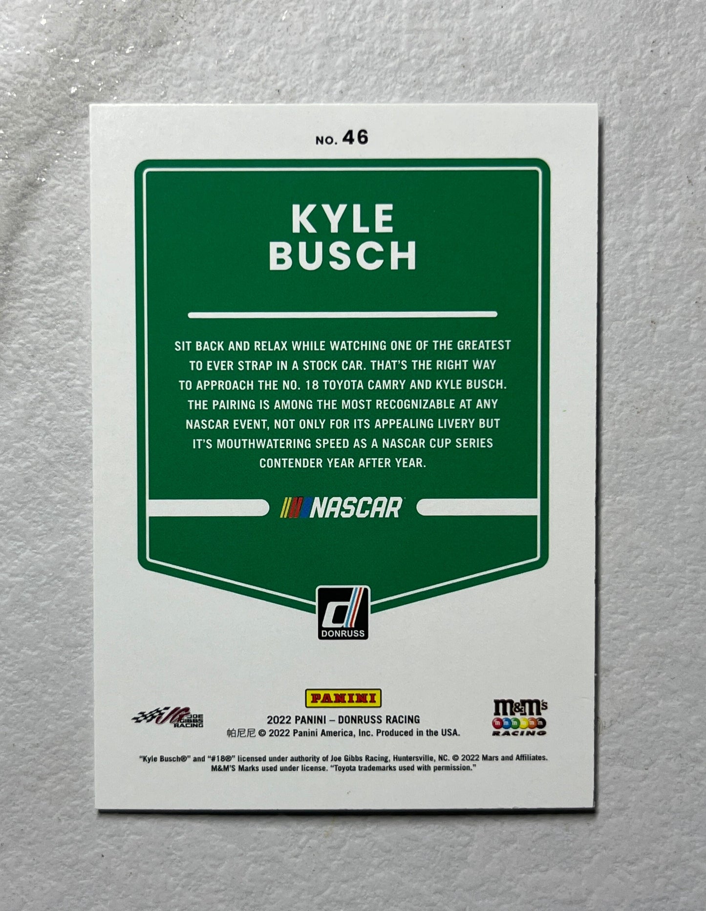 Kyle Busch - 2022 Donruss Racing NASCAR base car card