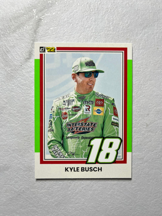 Kyle Busch - 2022 Donruss Racing NASCAR (LIME GREEN Parallel) 1981 Retro  variation