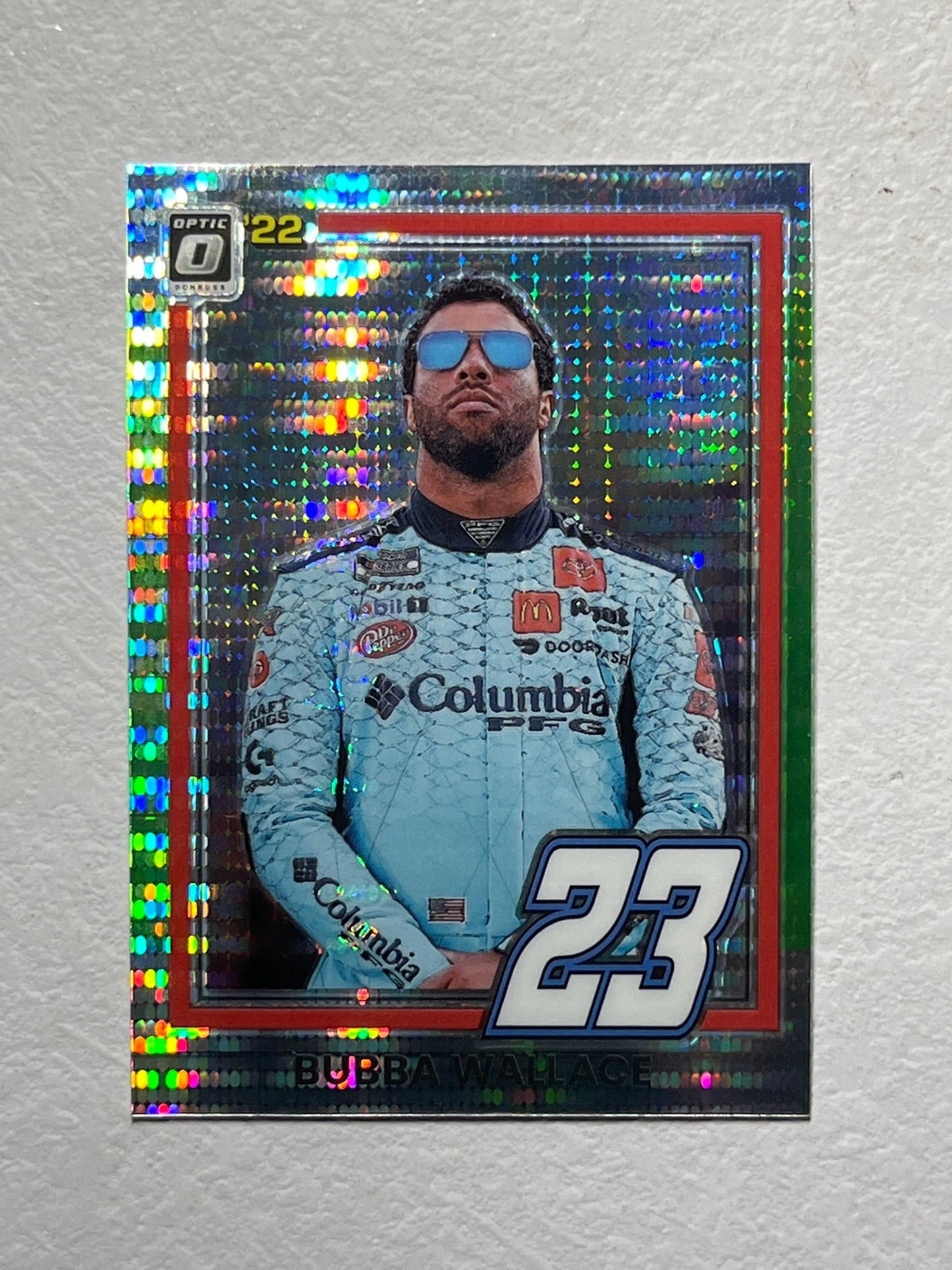 Bubba Wallace - 2022 Donruss Racing LIME Green OPTIC Pulsar PRIZM 1981 Retro Variation card - short print