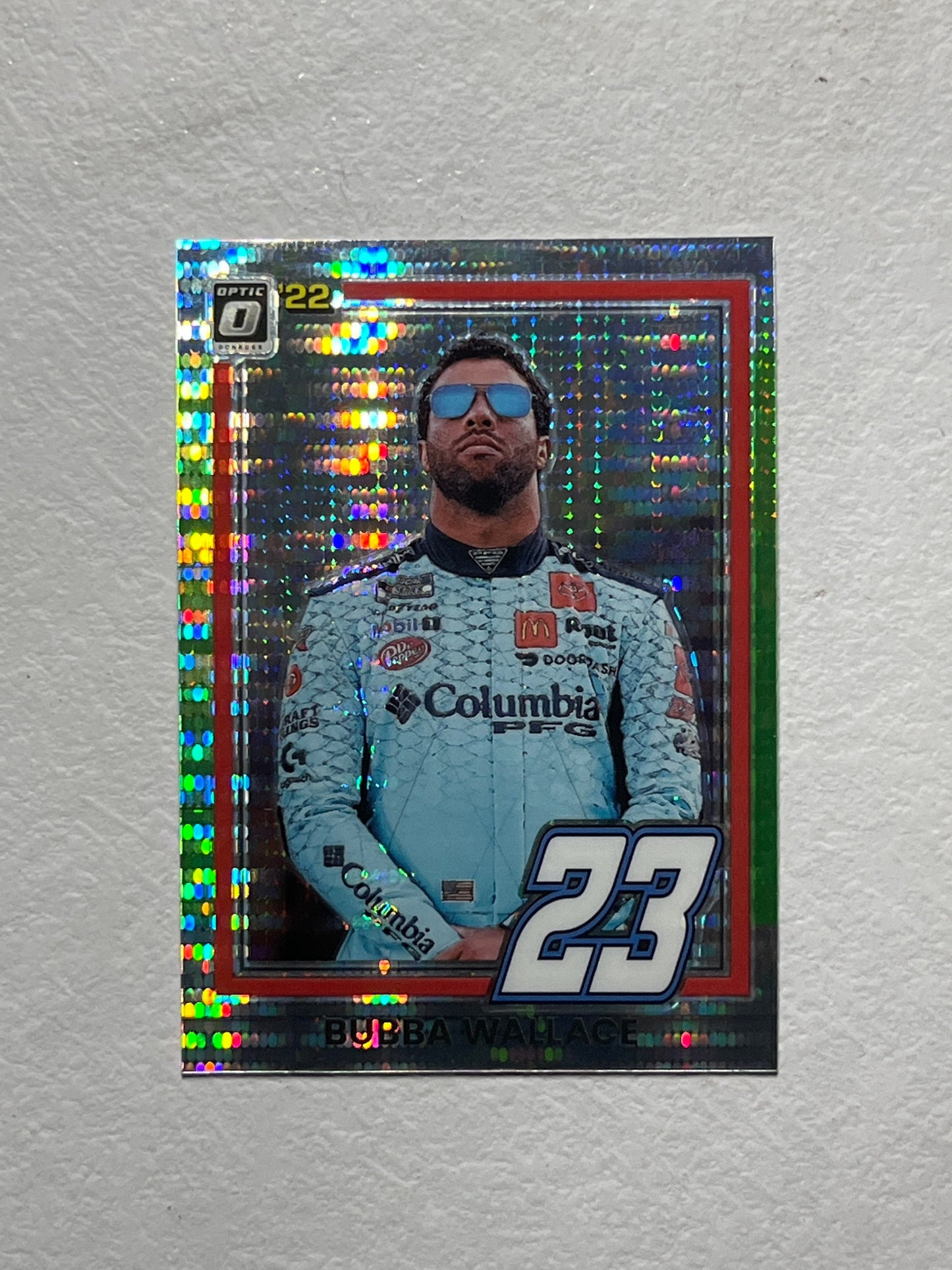 Bubba Wallace - 2022 Donruss Racing LIME Green OPTIC Pulsar PRIZM 1981 Retro Variation card - short print