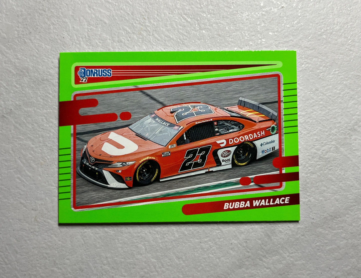 Bubba Wallace - 2022 Donruss Racing NASCAR car card Lime Green PARALLEL